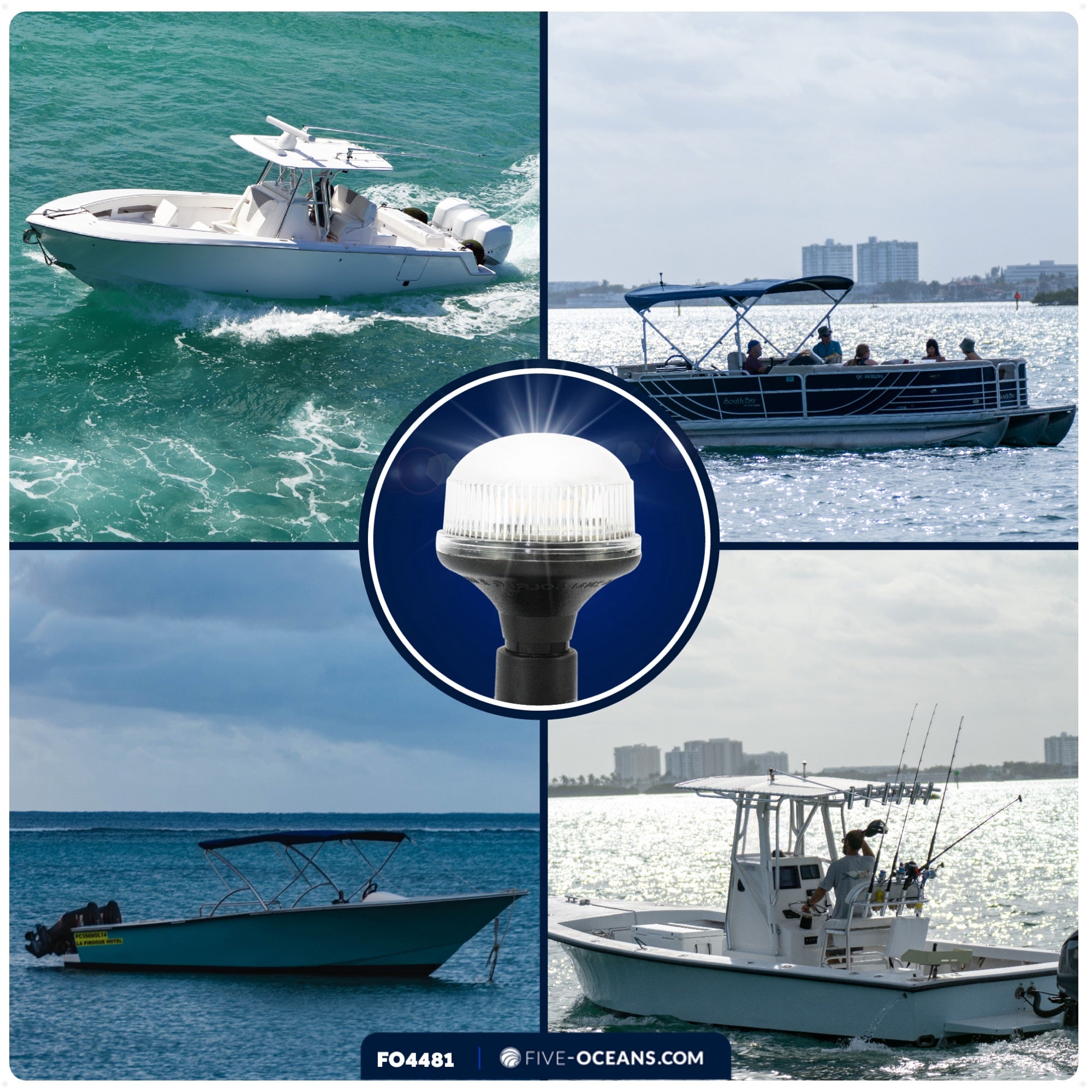 LED Anchor Navigation Light, 4" 2NM - FO4481 - Five Oceans