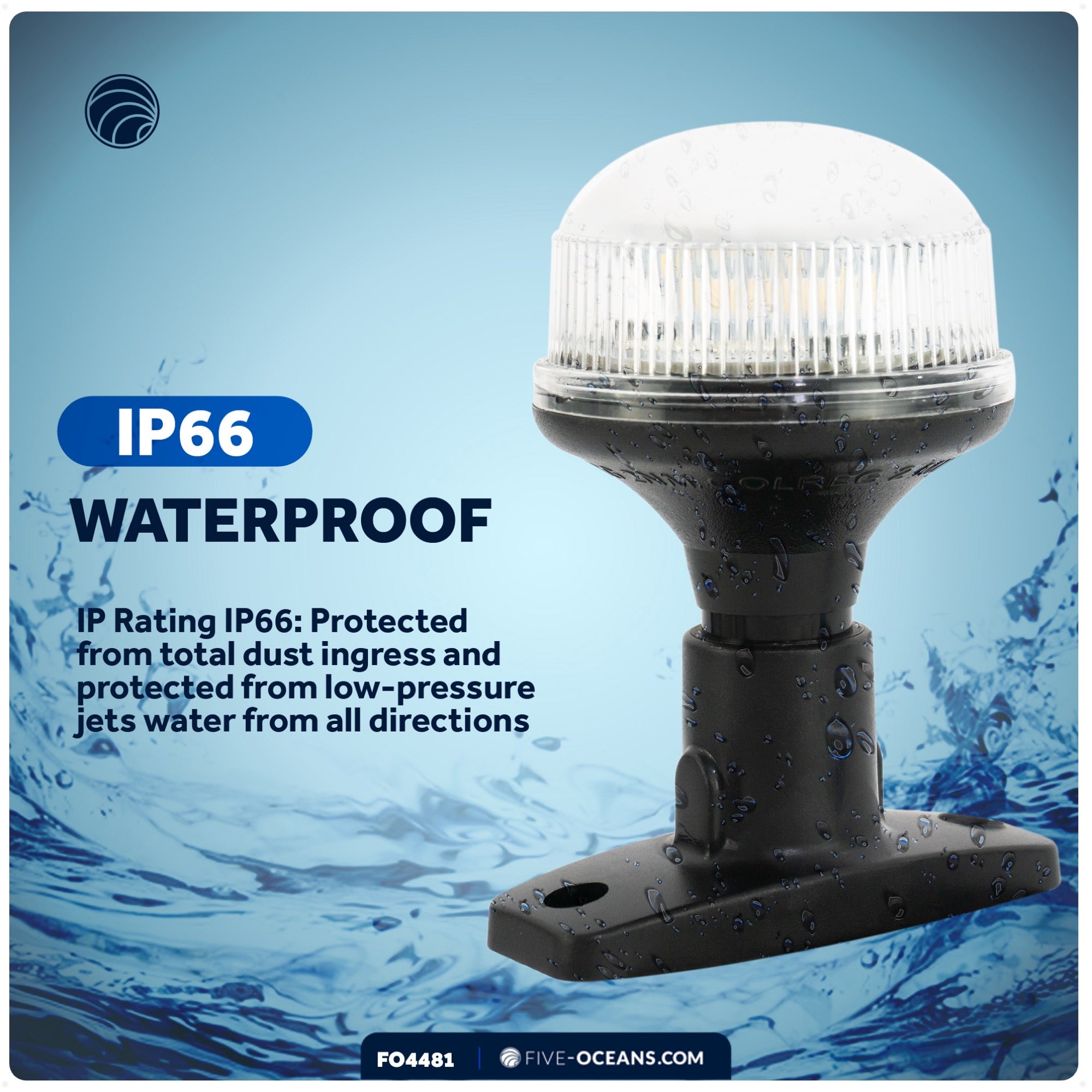 LED Anchor Navigation Light, 4" 2NM - FO4481 - Five Oceans