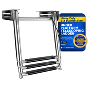 3 Step Boat Under Platform Telescoping Ladder, Stainless Steel - FO4504 - Five Oceans