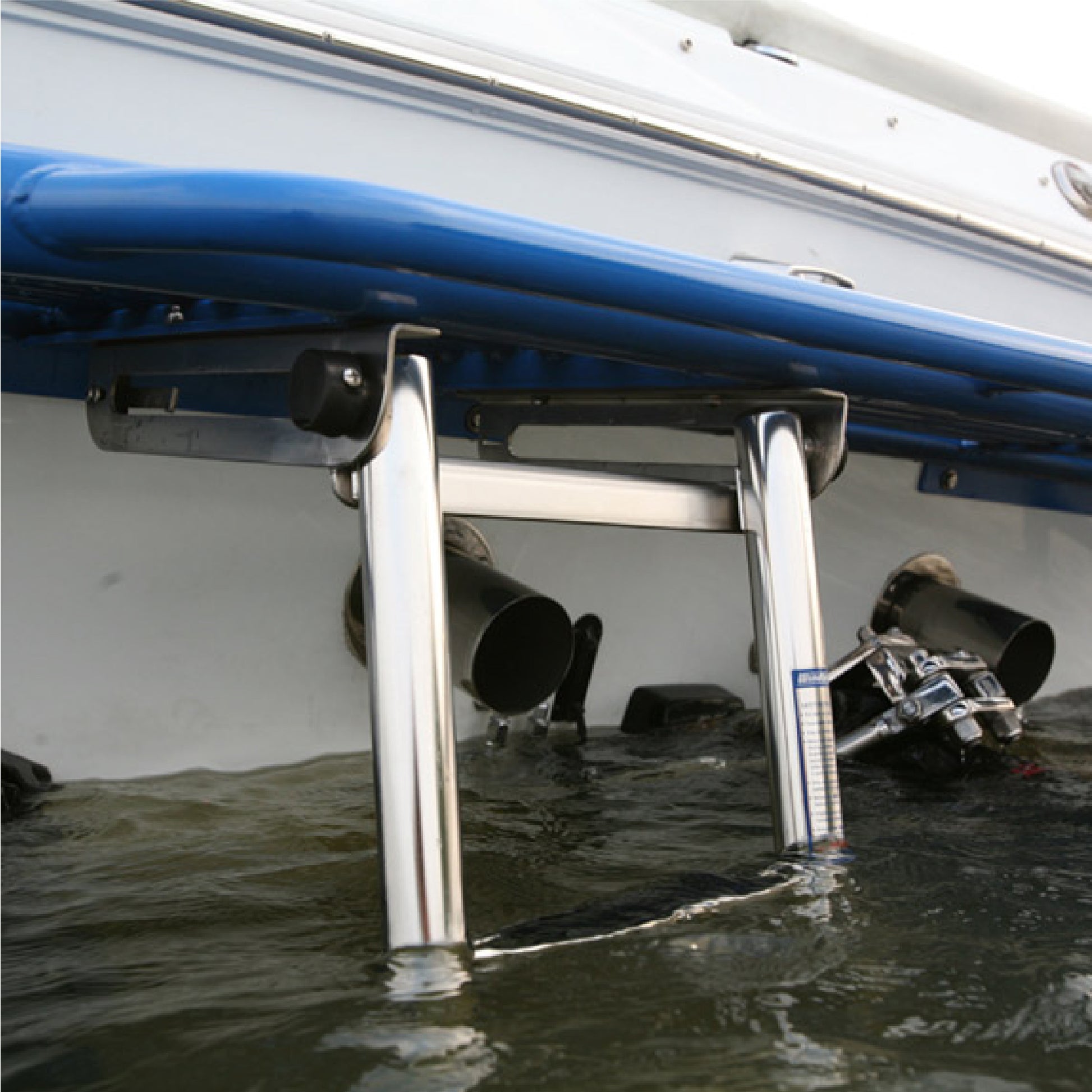 3 Step Boat Under Platform Telescoping Ladder, Stainless Steel - FO4504 - Five Oceans