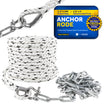 Anchor Rode, 1/2" x 100' Nylon 3-Strand Rope, 1/4" x 6' Hot Dipped Galvanized Steel Chain - FO4521 - Five Oceans