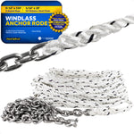 Windlass Anchor Rode, 9/16" x 150' Nylon 3-Strand Rope, 5/16 x 20' G4 Stainless Steel Chain - FO4530 - Five Oceans