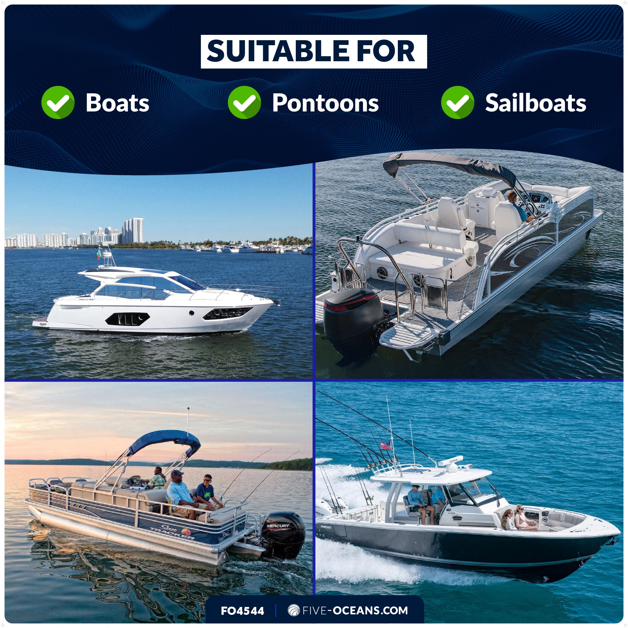 Inflatable Ribbed Boat Fenders - 4 Pack, White, 6.5" x 23" - FO4544