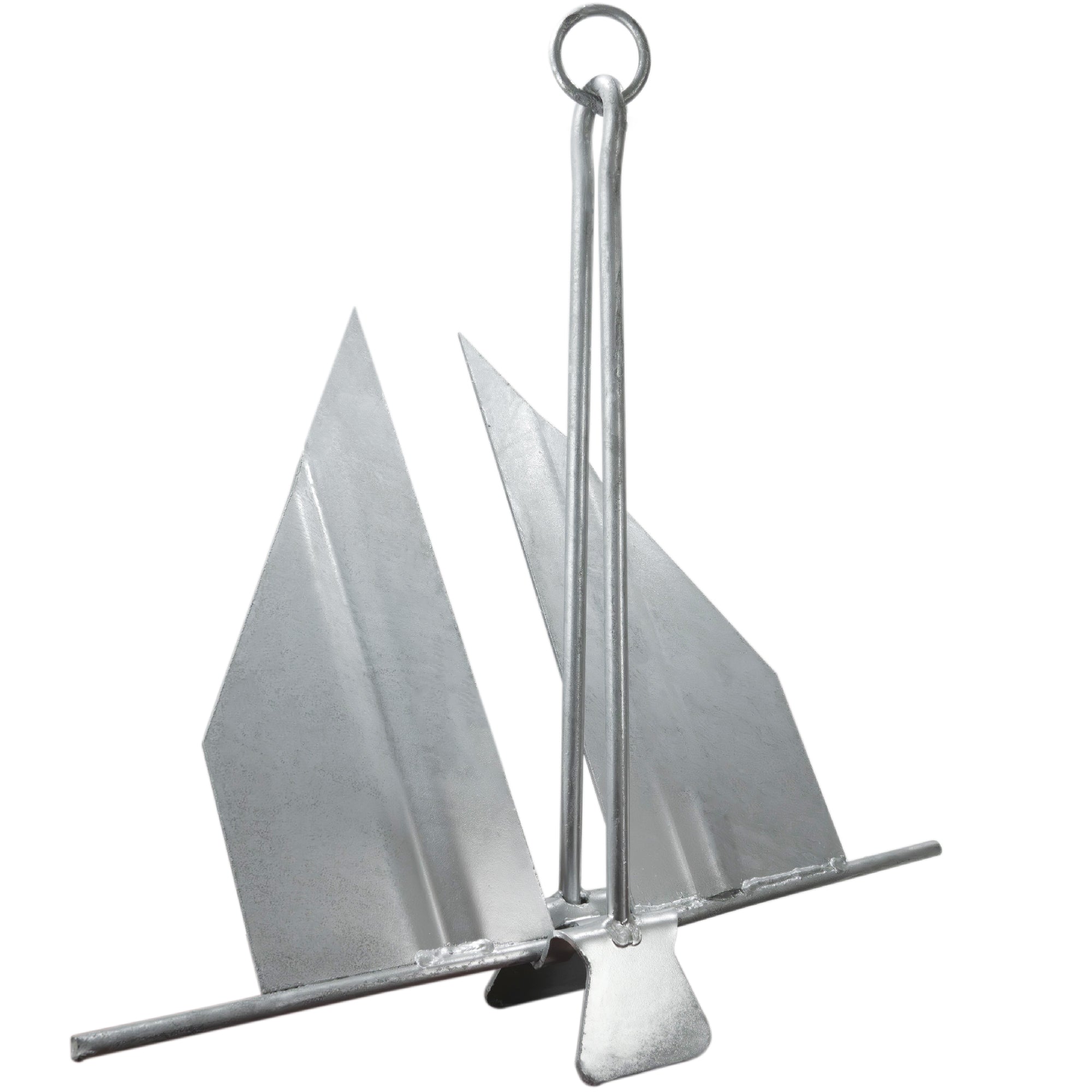 Boat Fluke Anchor, 3 Lb Easy-Release Galvanized Steel, Slip Ring Shank - FO4554