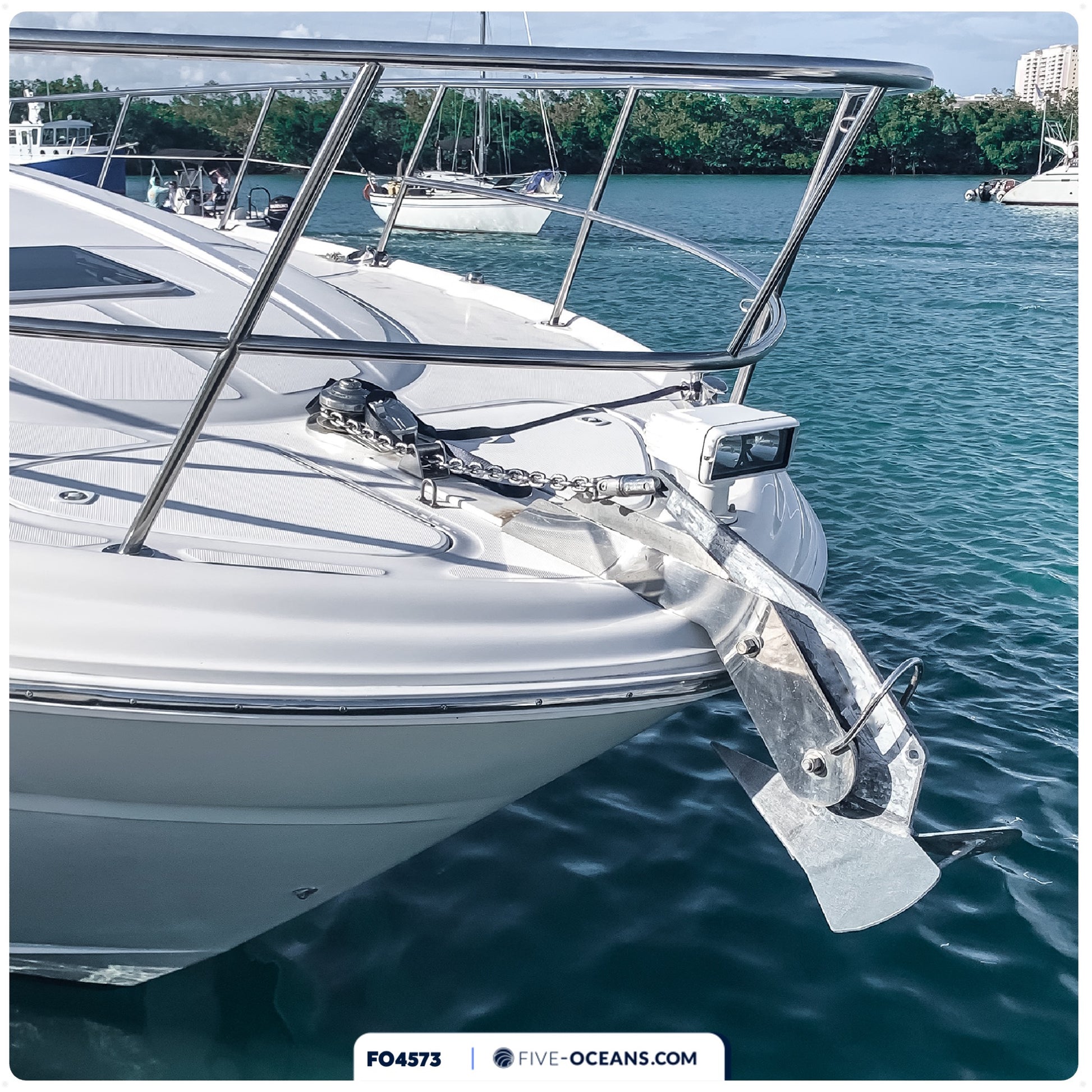 Windlass Anchor Rode, 1/2" x 300' Nylon 3-Strand Rope, 1/4" x 15' G4 Stainless Steel Chain - FO4573 - Five Oceans