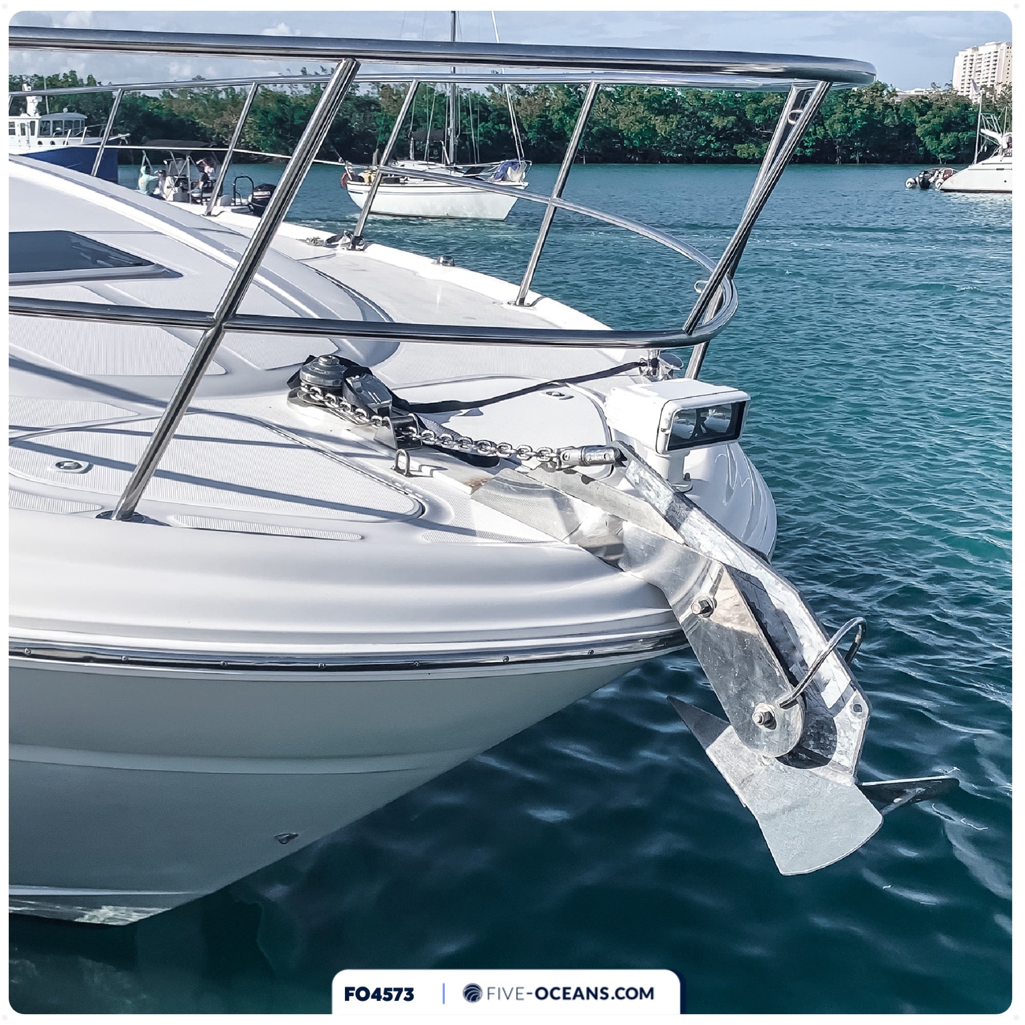 Windlass Anchor Rode, 1/2" x 300' Nylon 3-Strand Rope, 1/4" x 15' G4 Stainless Steel Chain - FO4573 - Five Oceans