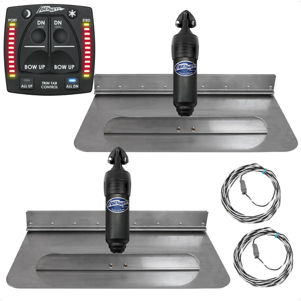 Bennett Marine Electric Trim Tab System 24" x 12", Complete Kit BOLT2412, 12V DC - FO4585 - Five Oceans