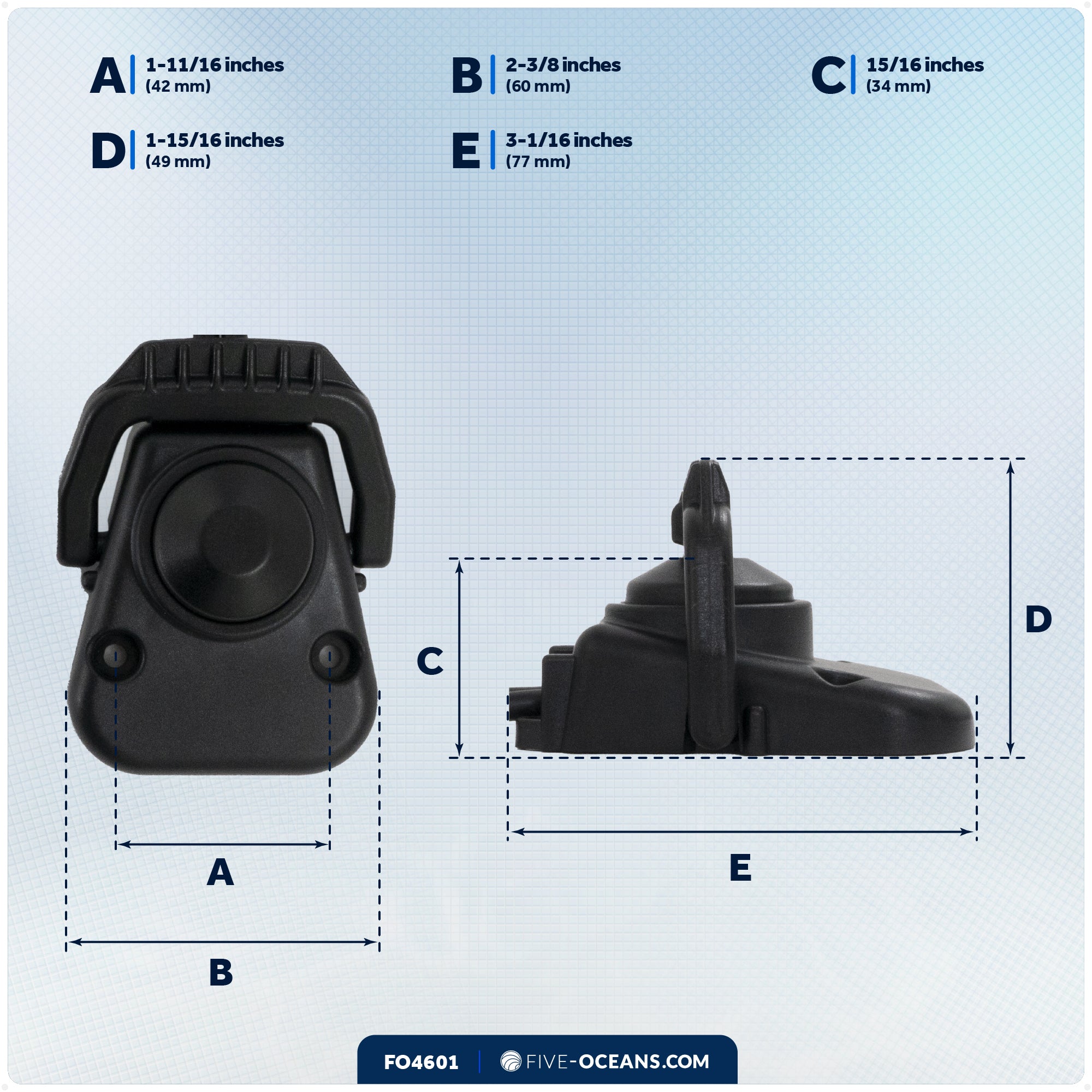 Trolling Motor Foot Switch with On Lever Continuous Control, 12-24V - FO4601 - Five Oceans