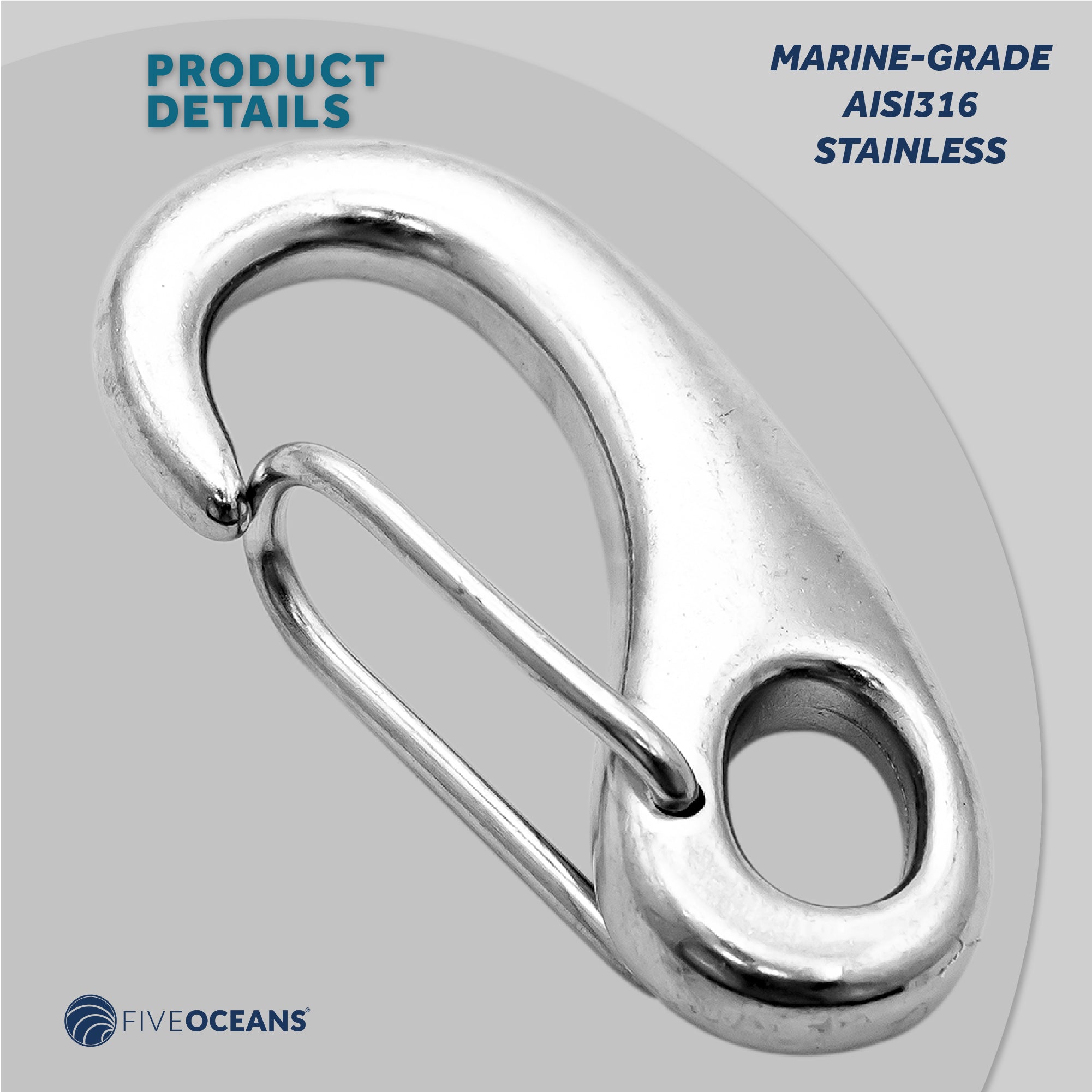 Spring Gate Snap Hook, 2-3/4" Stainless Steel - FO462