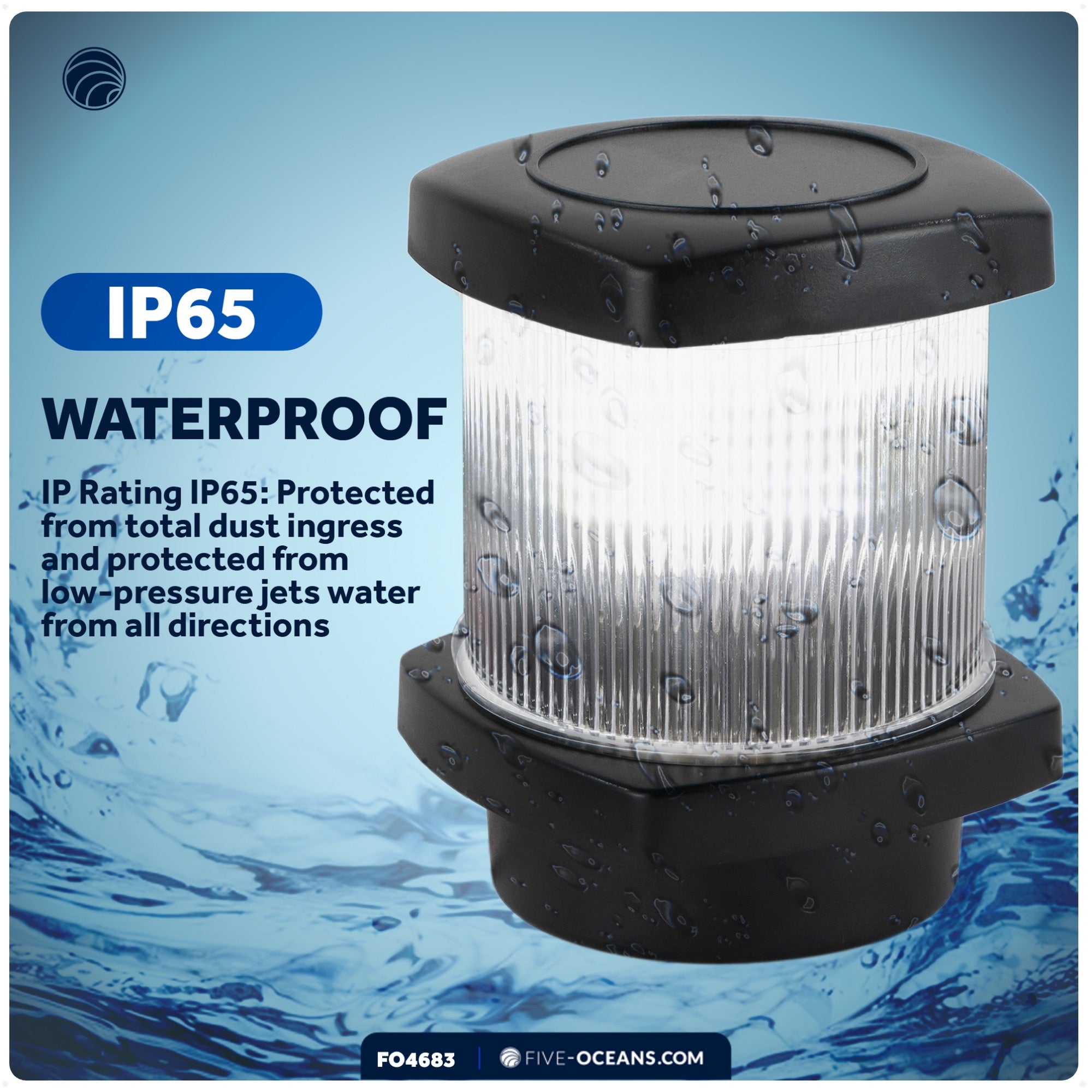 LED Anchor Light, 12V DC, Vertical Mount - FO4683 - Five Oceans