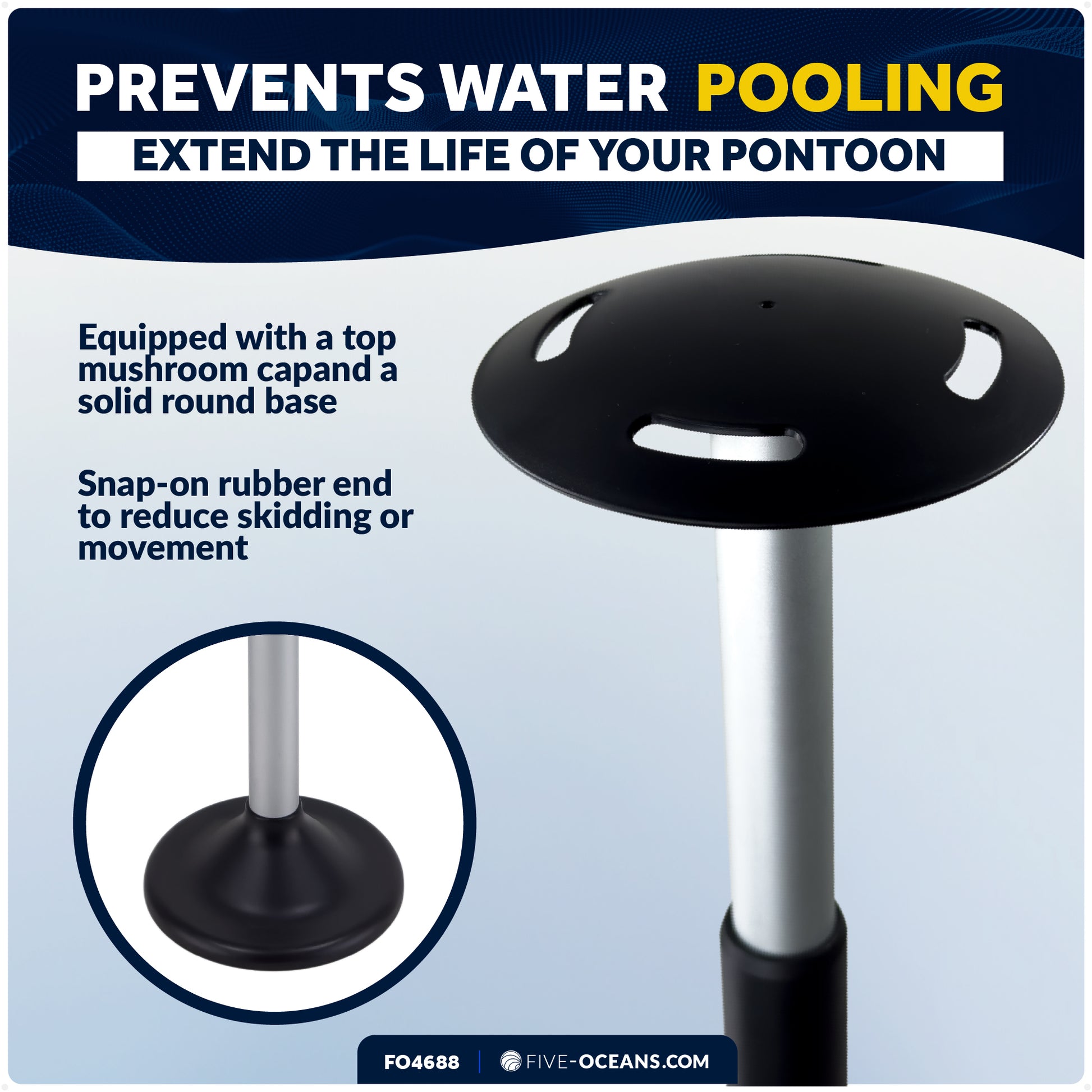 Boat Cover Support Poles, Adjustable 31"-59" - FO4688 - Five Oceans