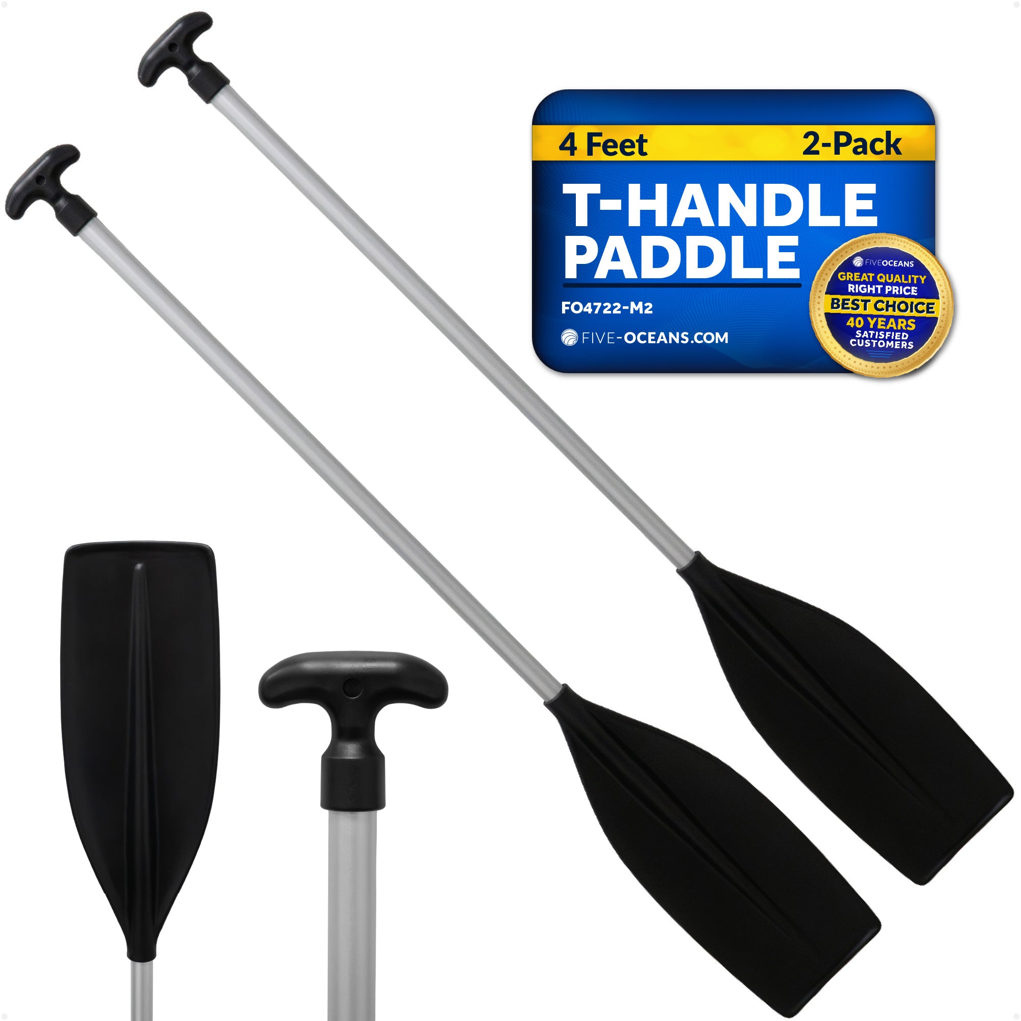 Canoe Paddle, 4Ft - T-Handle - 2-Pack - FO4722-M2