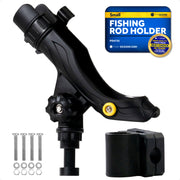 Fishing Rod Holder with Rail Mount, Large, Black - FO4732 - Five Oceans