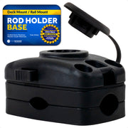 Rail Mount Base for Fishing Rod Holder, Spring-Loaded Locking Mechanism, Black - FO4746 - Five Oceans