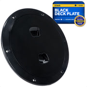 6" Boat Round Deck Plate, Black  - FO4794