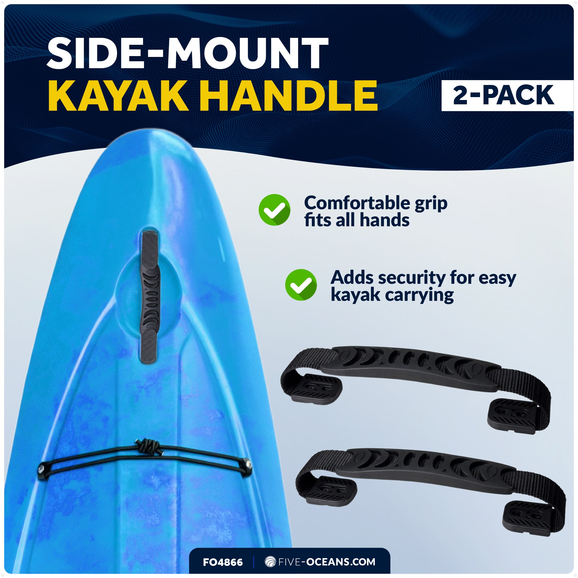 Side-Mount Kayak Handles, Black - 2-Pack - FO4866 - Five Oceans