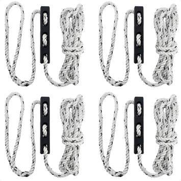 Boat Mooring Snubber Kit, 1/2" x 20' 3-Strand Ropes with 12" Eye Loop & EPDM Rubber Snubbers, 4-Pack - FO4892-4486-KIT - Five Oceans