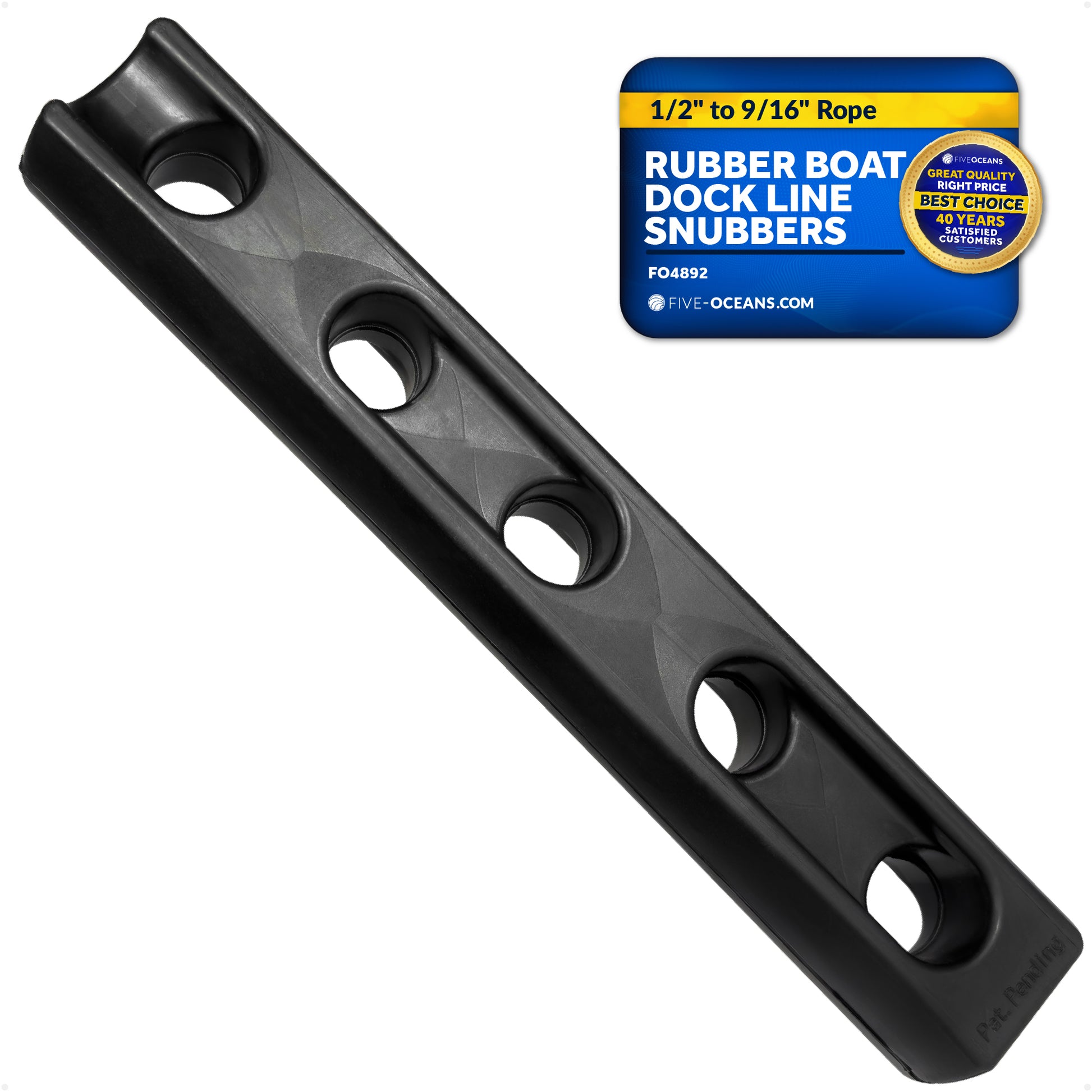 Marine Rubber Boat Dock Line Mooring Snubbers, 1/2" to 9/16" Rope (12mm-14mm), EPDM Rubber - FO4892 - Five Oceans