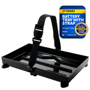 Group 27 Battery Tray with Hold-Down Strap, Black, 13" x 7" - FO-4896 - Five Oceans