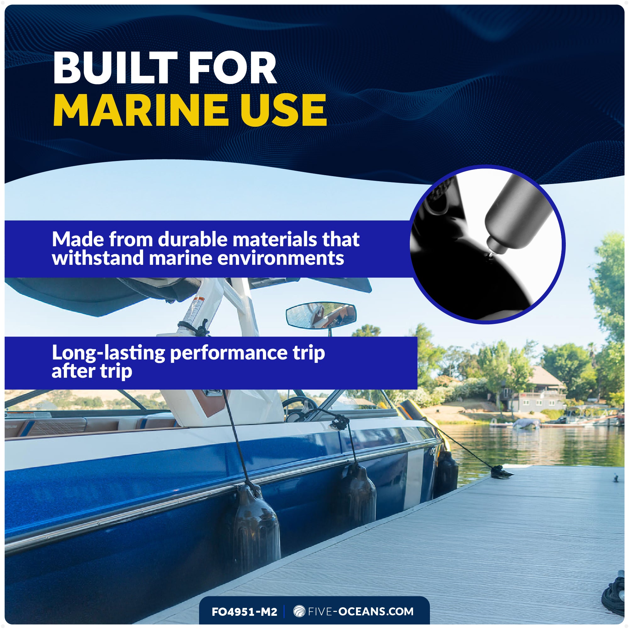 Boat Fender Inflator Pump Kit, Includes 2 Hand Pump and 8 Inflation Needles - FO4951-M2 - Five Oceans