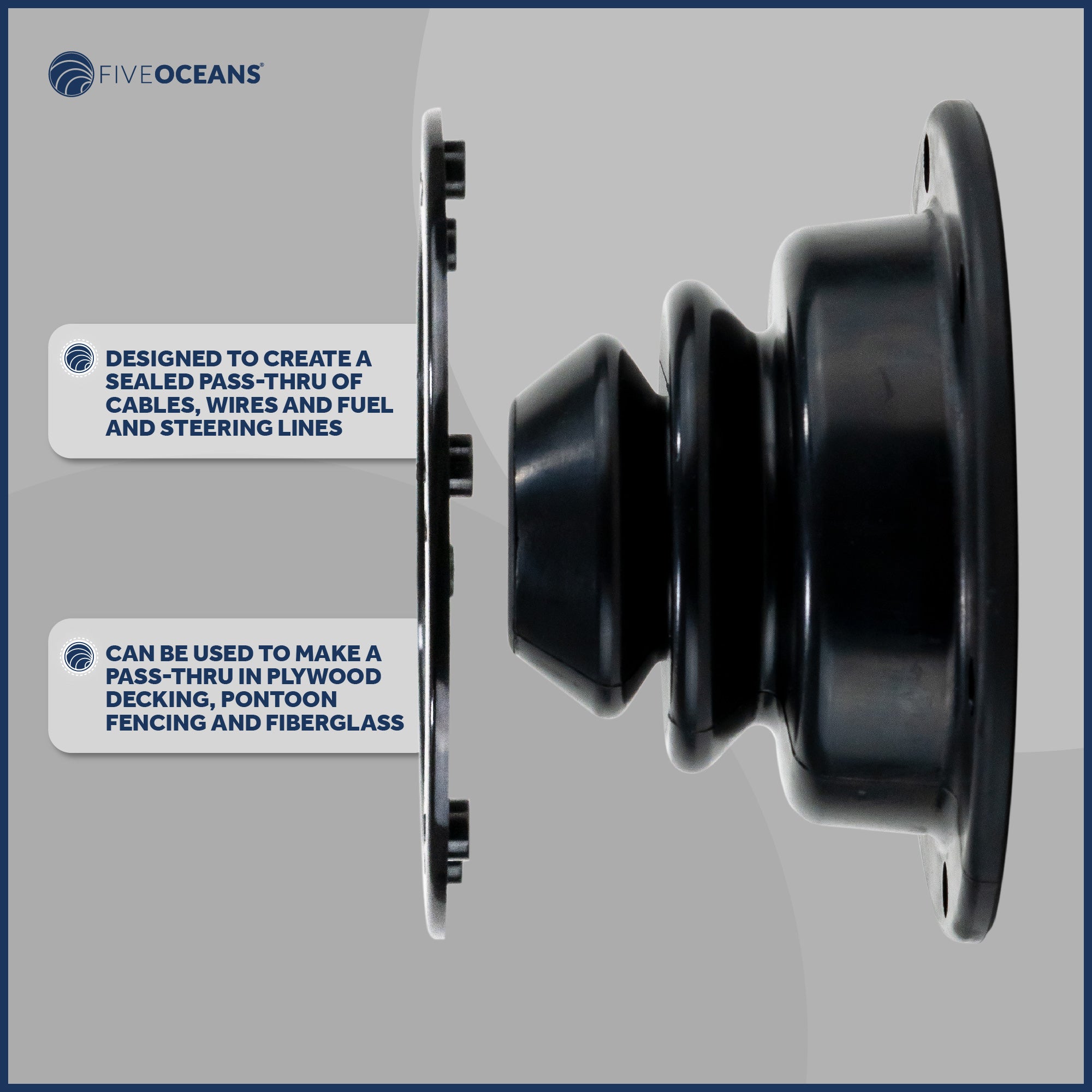 Rubber Motor Well Cable Boot, 5-1/2" - FO563 - Five Oceans