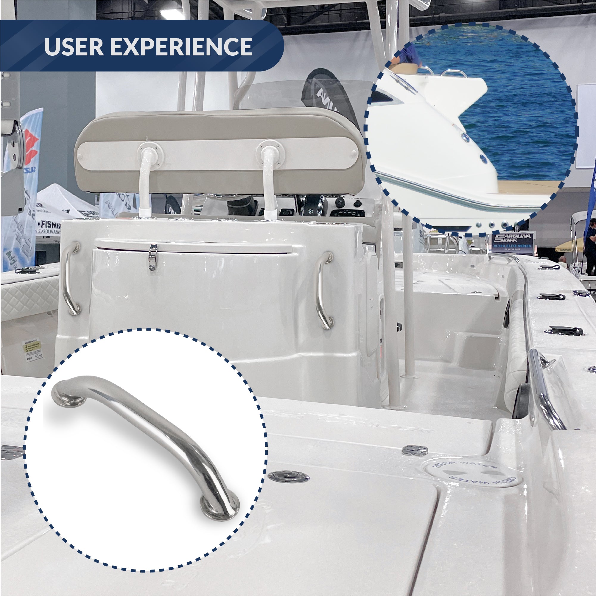 9" Boat Grab Handle, 316 Stainless Steel, 4-Pack - FO577-M4