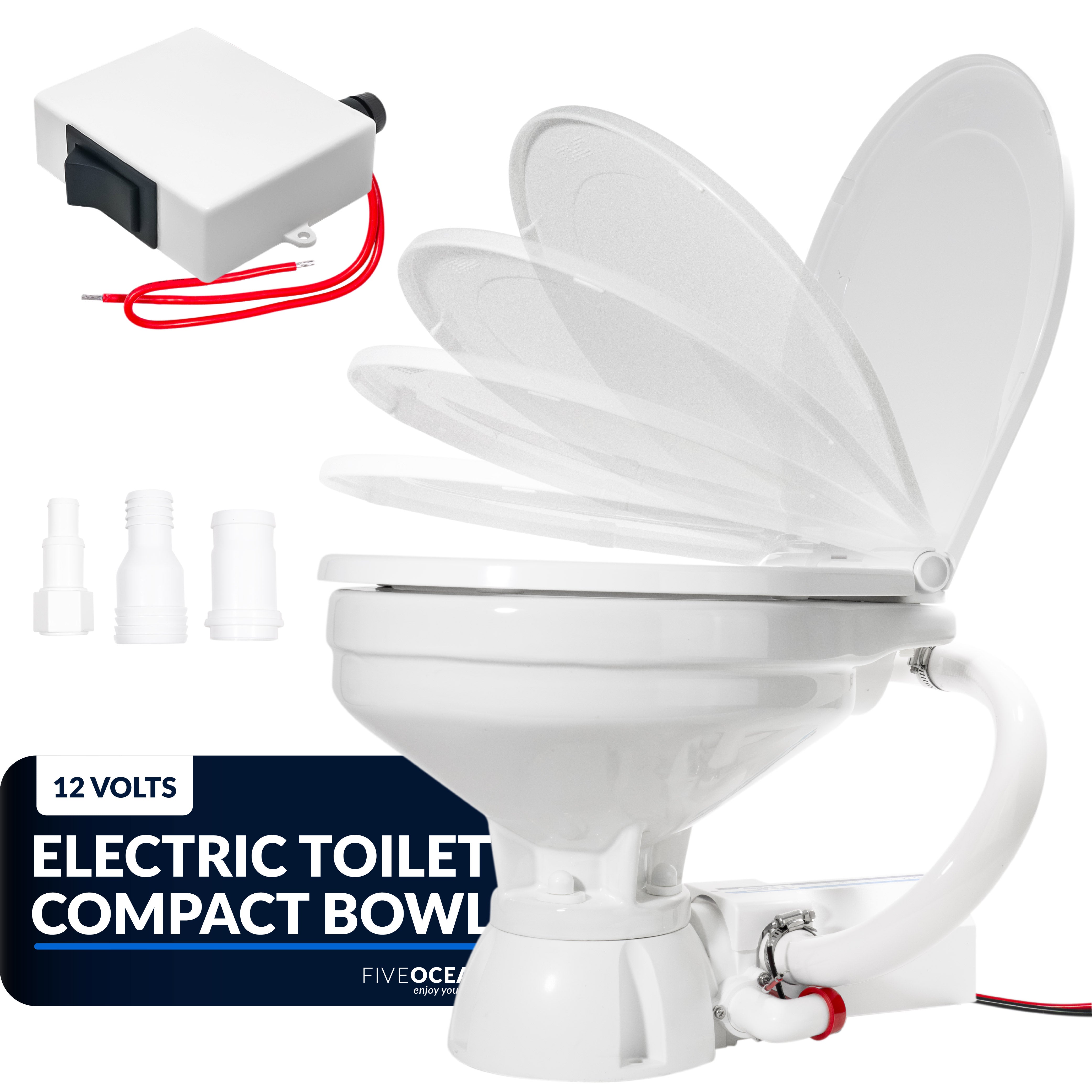 TMC Electric Toilet, Compact Bowl, 12V DC - FO720