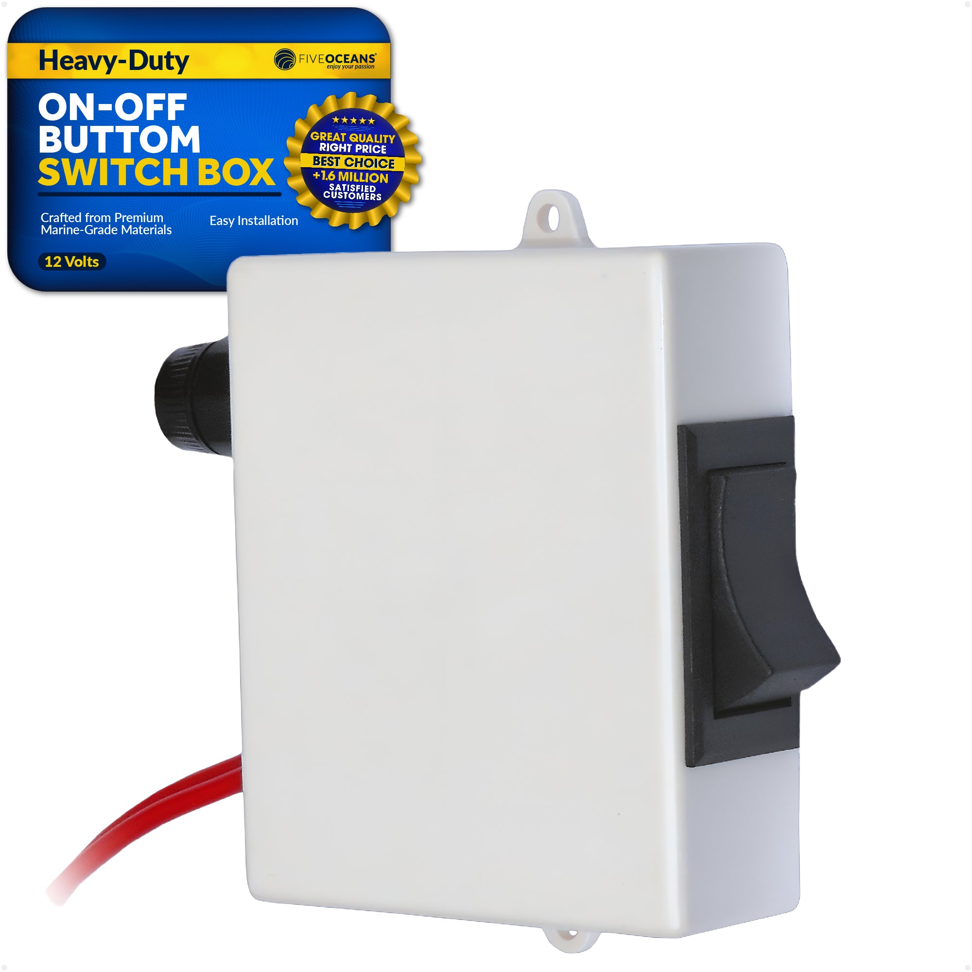 TMC Electric Toliet Momentary On-Off Push Button Switch Box - FO729 - Five Oceans