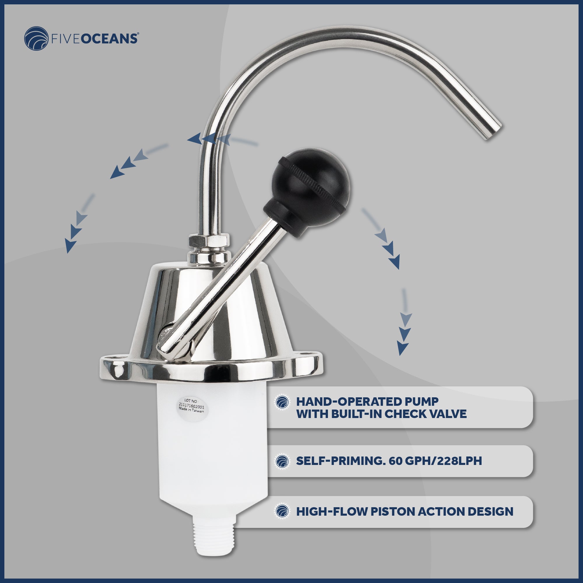 TMC Galley Hand Pump, 60 GPH/228LPH - FO742 - Five Oceans