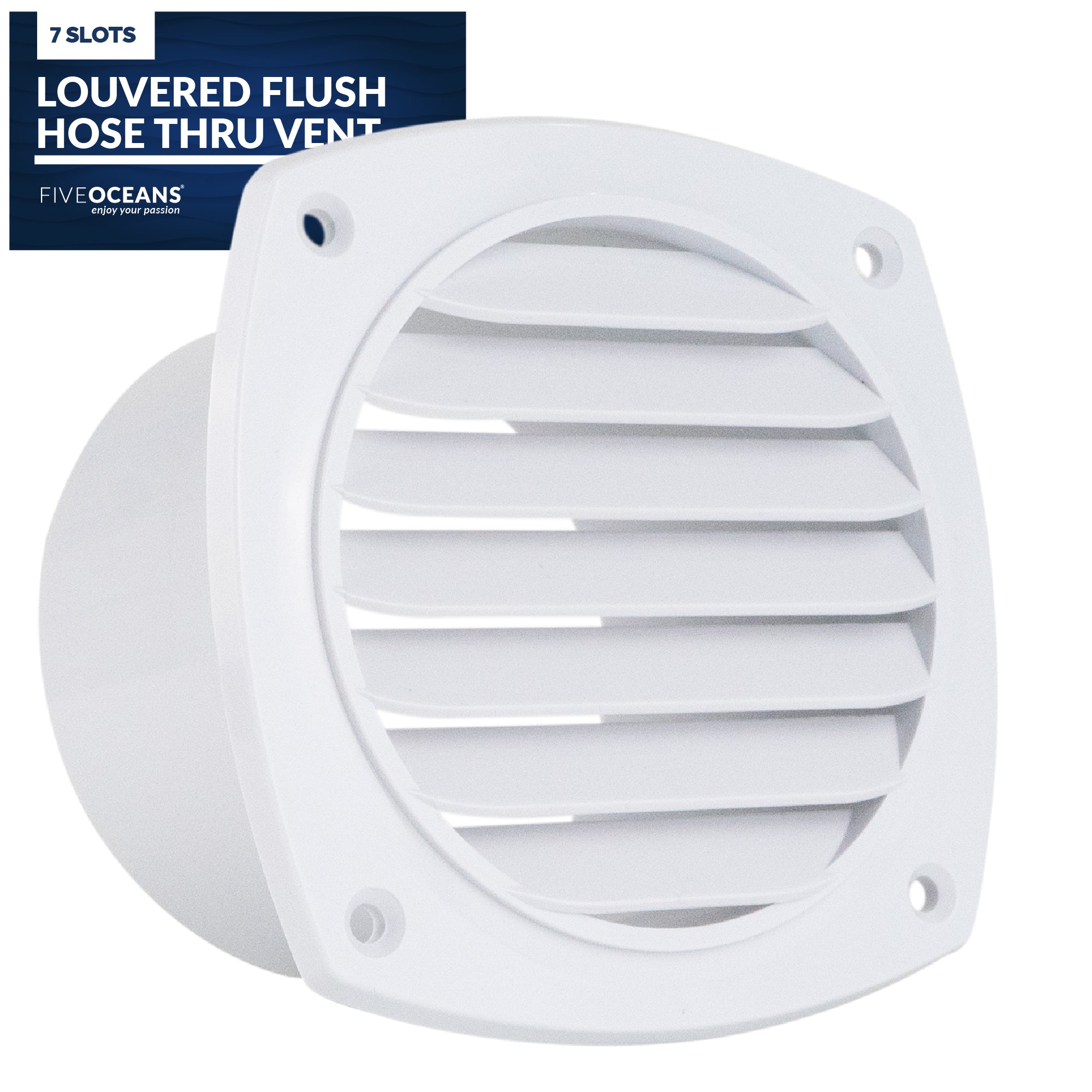 7-Slotted Louvered Hose Vent, 4-inch Hose Diameter, White - FO111