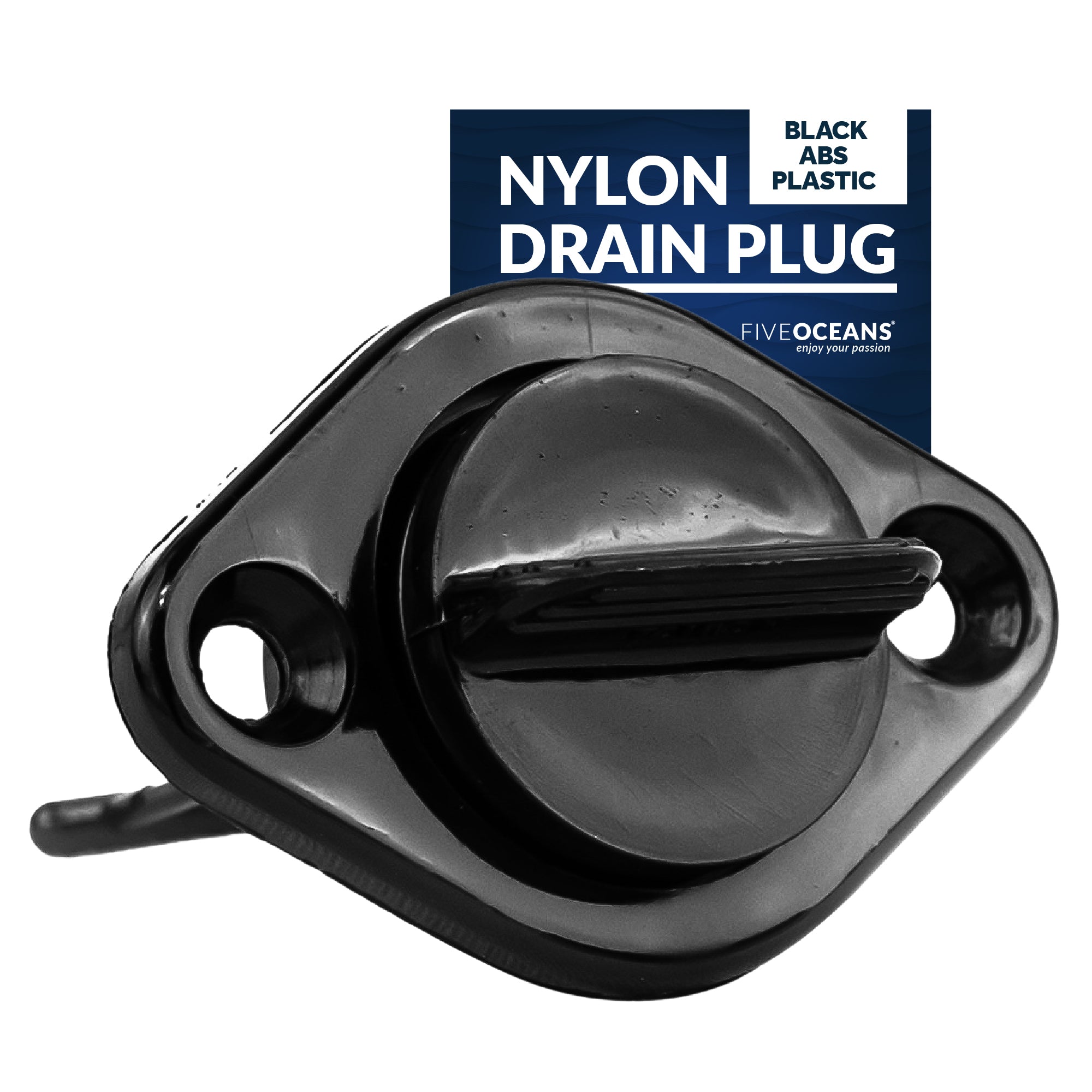 Garboard Drain Plug For 1" Transom Hole, Black Nylon - FO1569