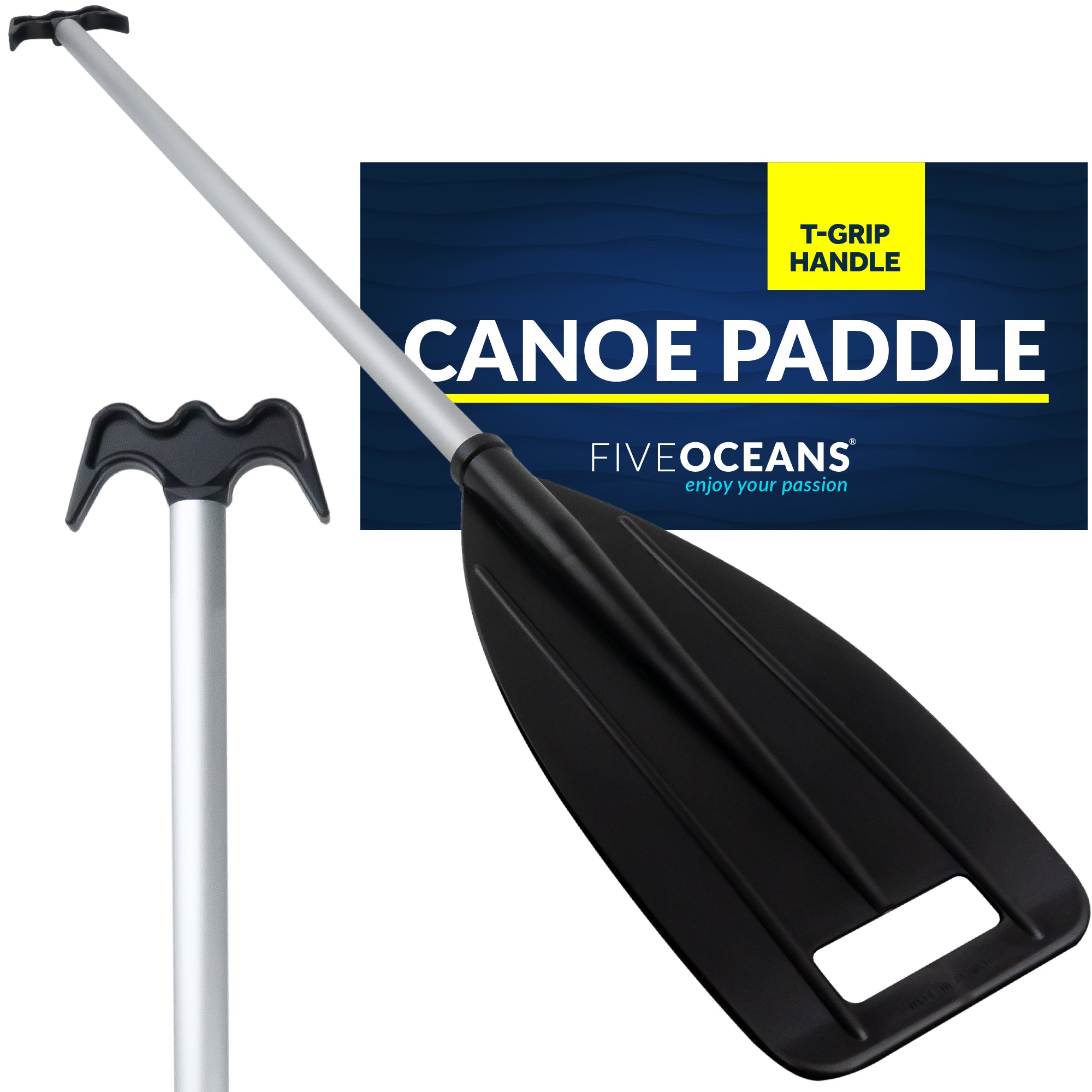Five Oceans Paddle and Boat Hook, Black 48 FO-1876