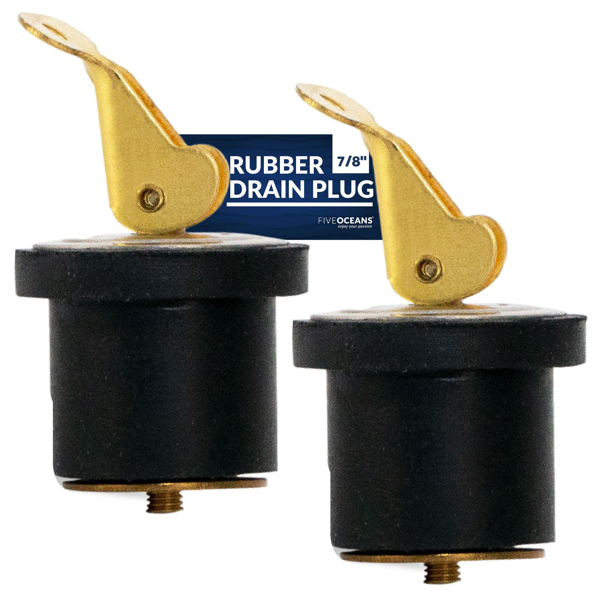 Livewell Bailer Drain Boat Plug for 7/8" Diameter Drains, 2-Pack - FO2209-M2