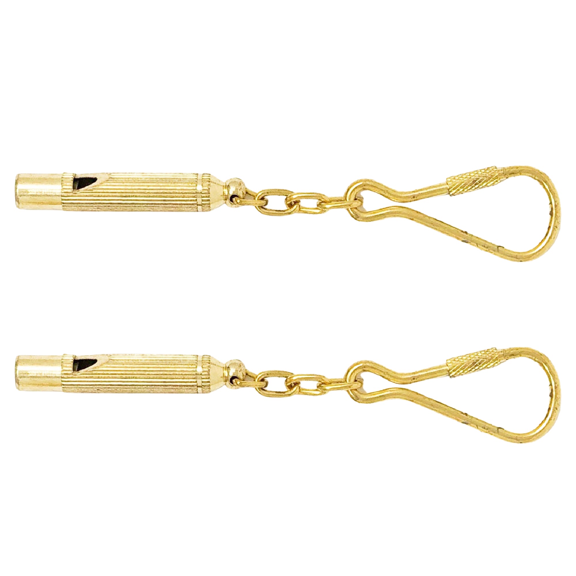 Nautical Small Whistle Keychain, Solid Brass - 2-Pack - FO2219-M2 - Five Oceans