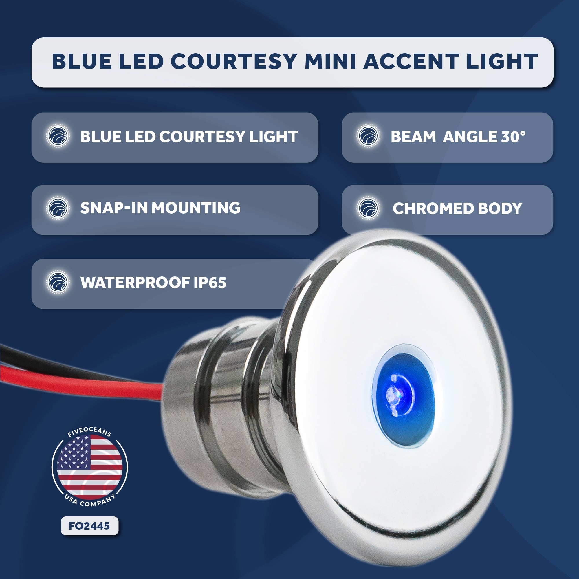 LED Courtesy Mini Accent Light, Blue - FO2445 - Five Oceans
