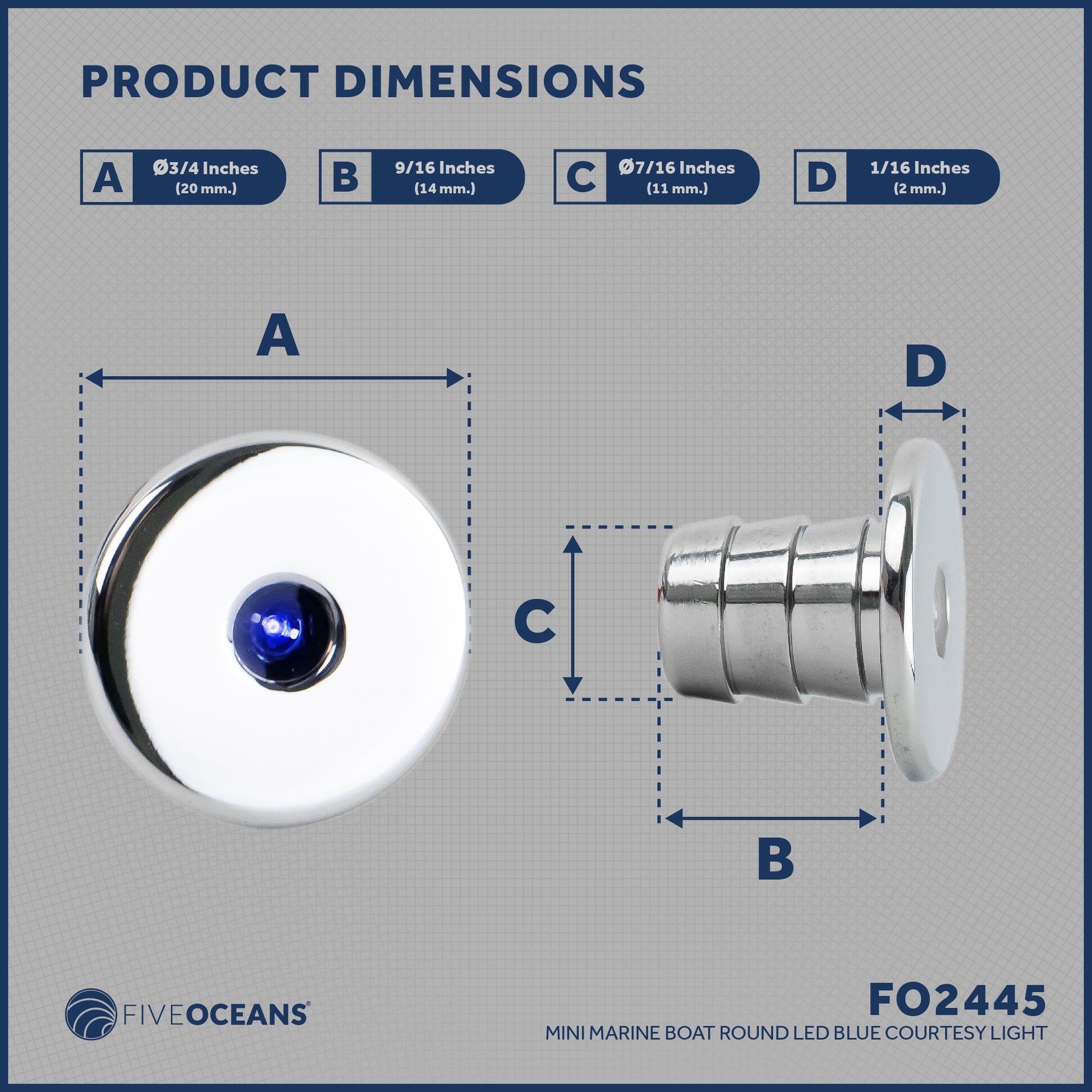 LED Courtesy Mini Accent Light, Blue - FO2445 - Five Oceans