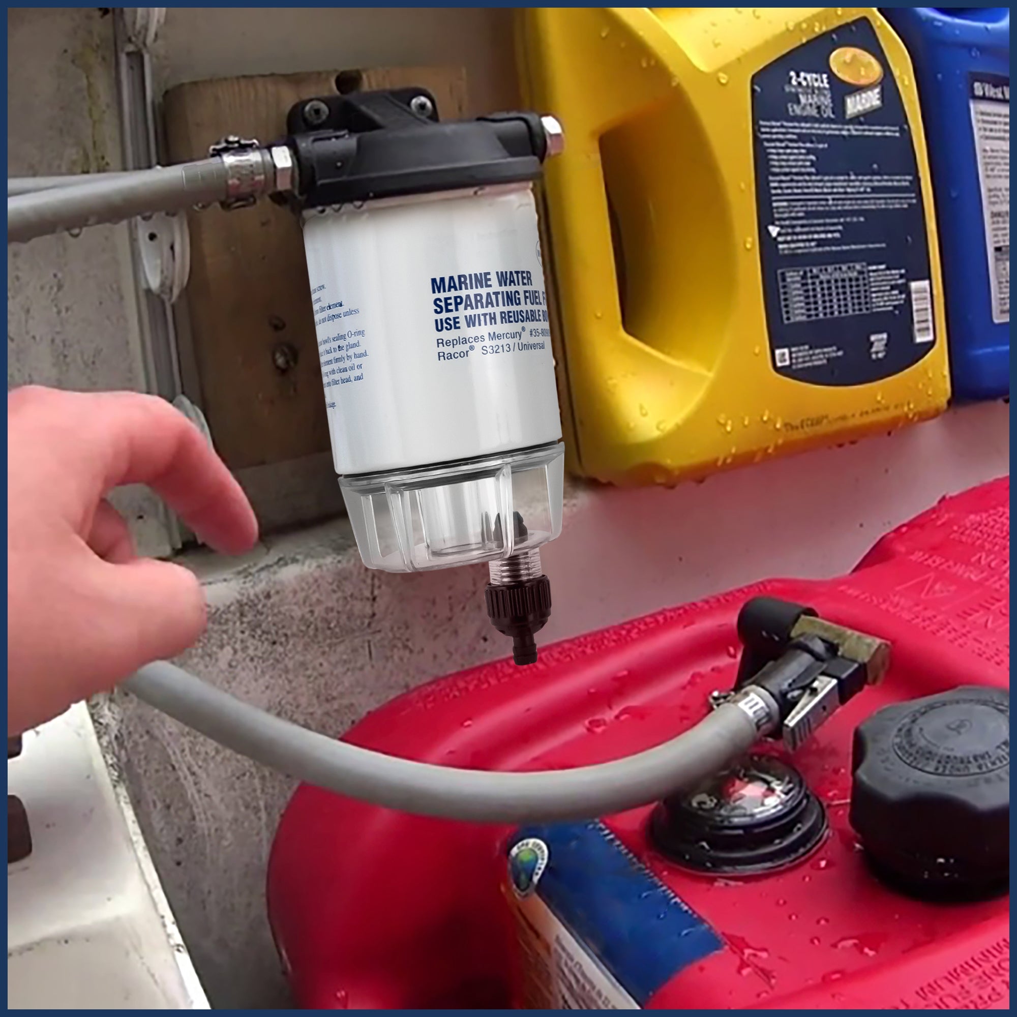 Fuel Water Separator Filter Kit, Thread Diameter 11/16" - 16UNC, 3/8" Barb - FO3666