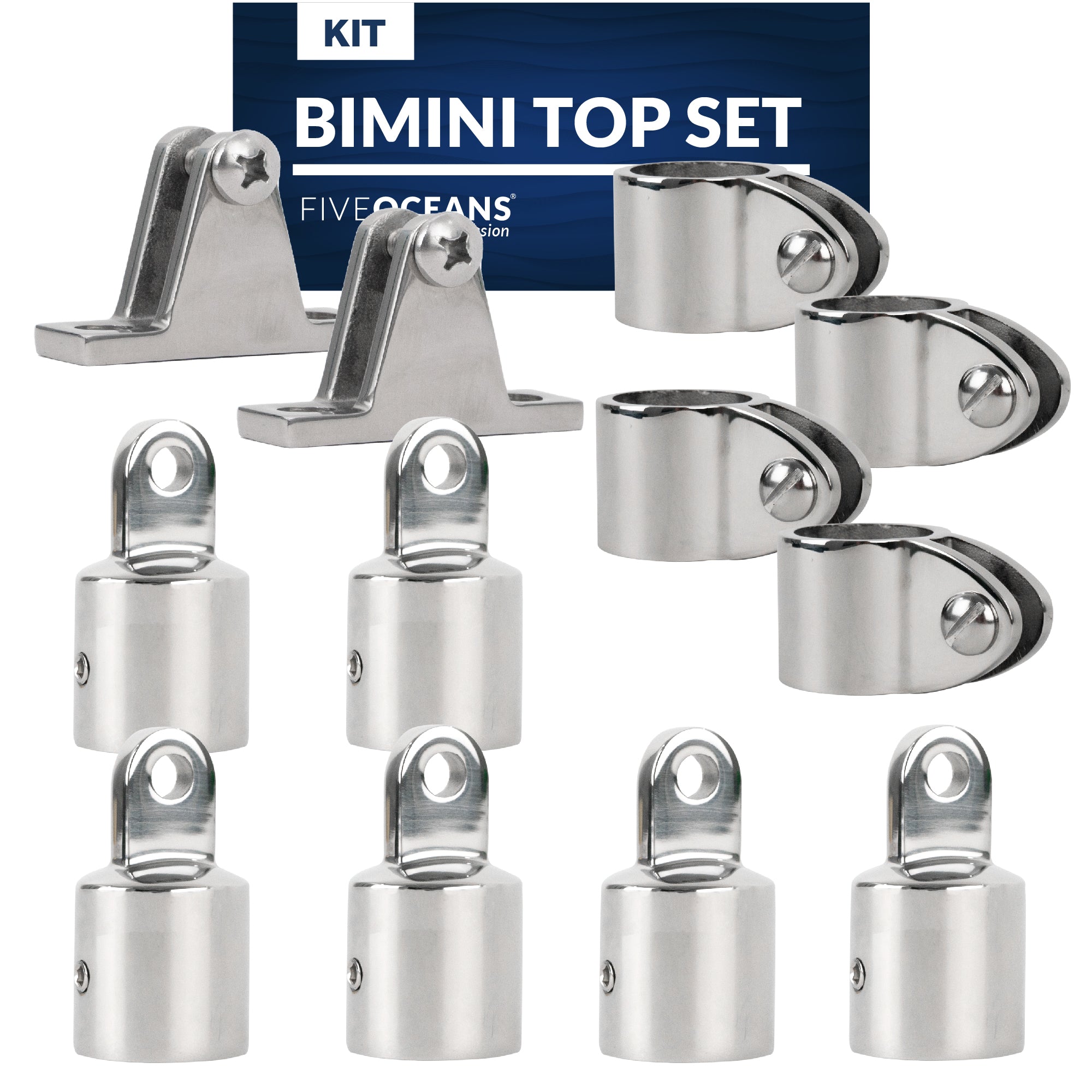 3 Bow Marine Bimini Top Set 12 Piece, 7/8" Stainless Steel FO367-C3