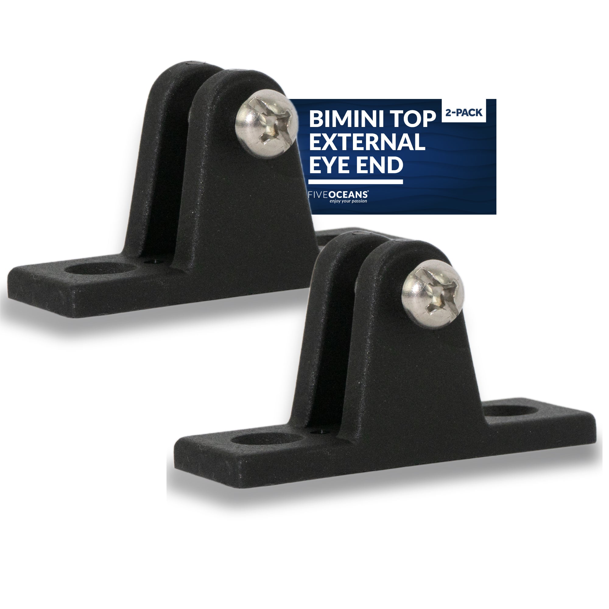 Bimini Top 90 Degree Deck Hinge, Screw Pin, Black Nylon, 2-Pack - FO3847-M2
