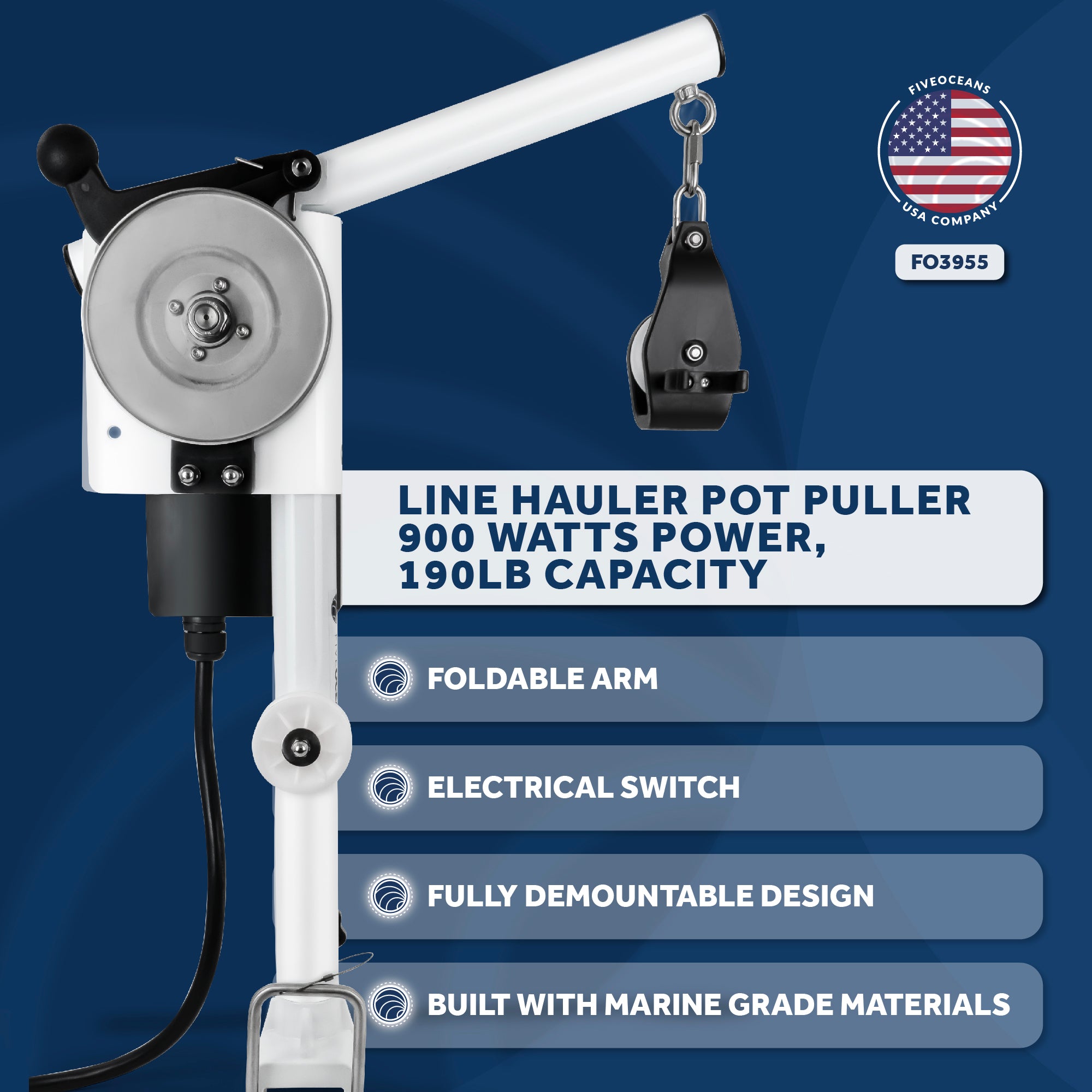 Line Hauler Pot Puller, 900 Watts - FO3955