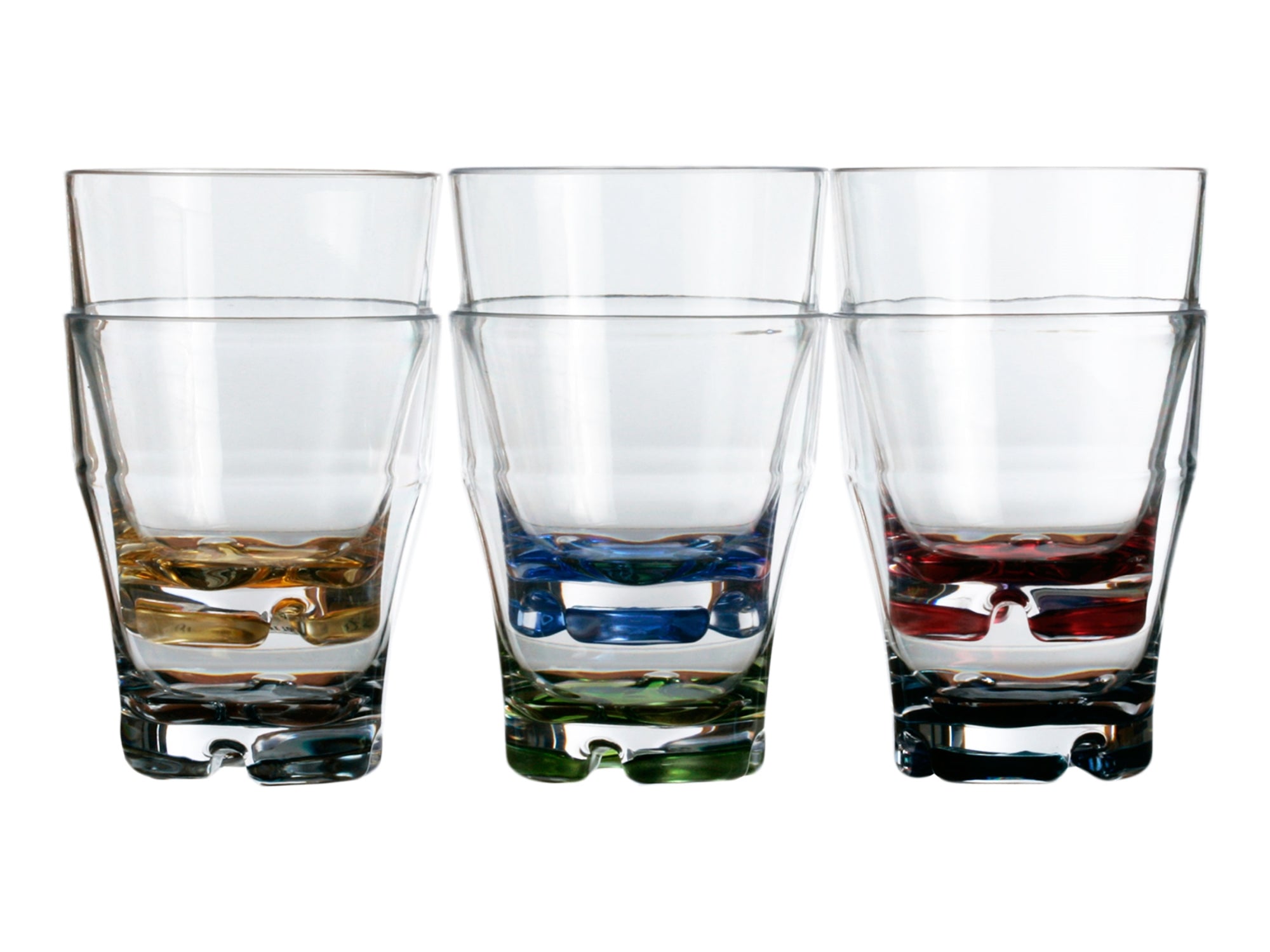 Party Stacking Water Glass Colors Base (Set of 6) - FO4078