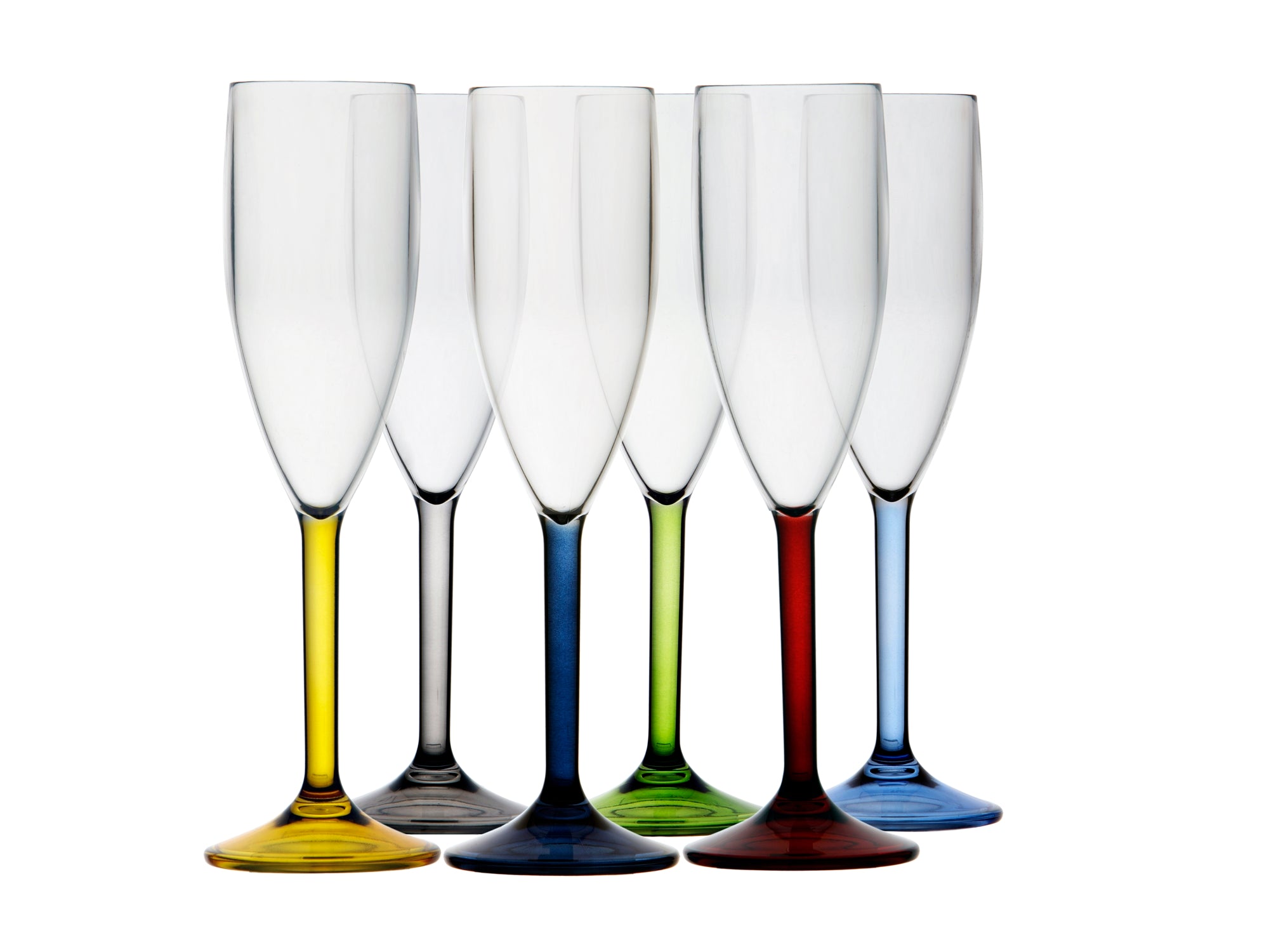 Party Champagne Glass Colors Base (Set of 6) - FO4080