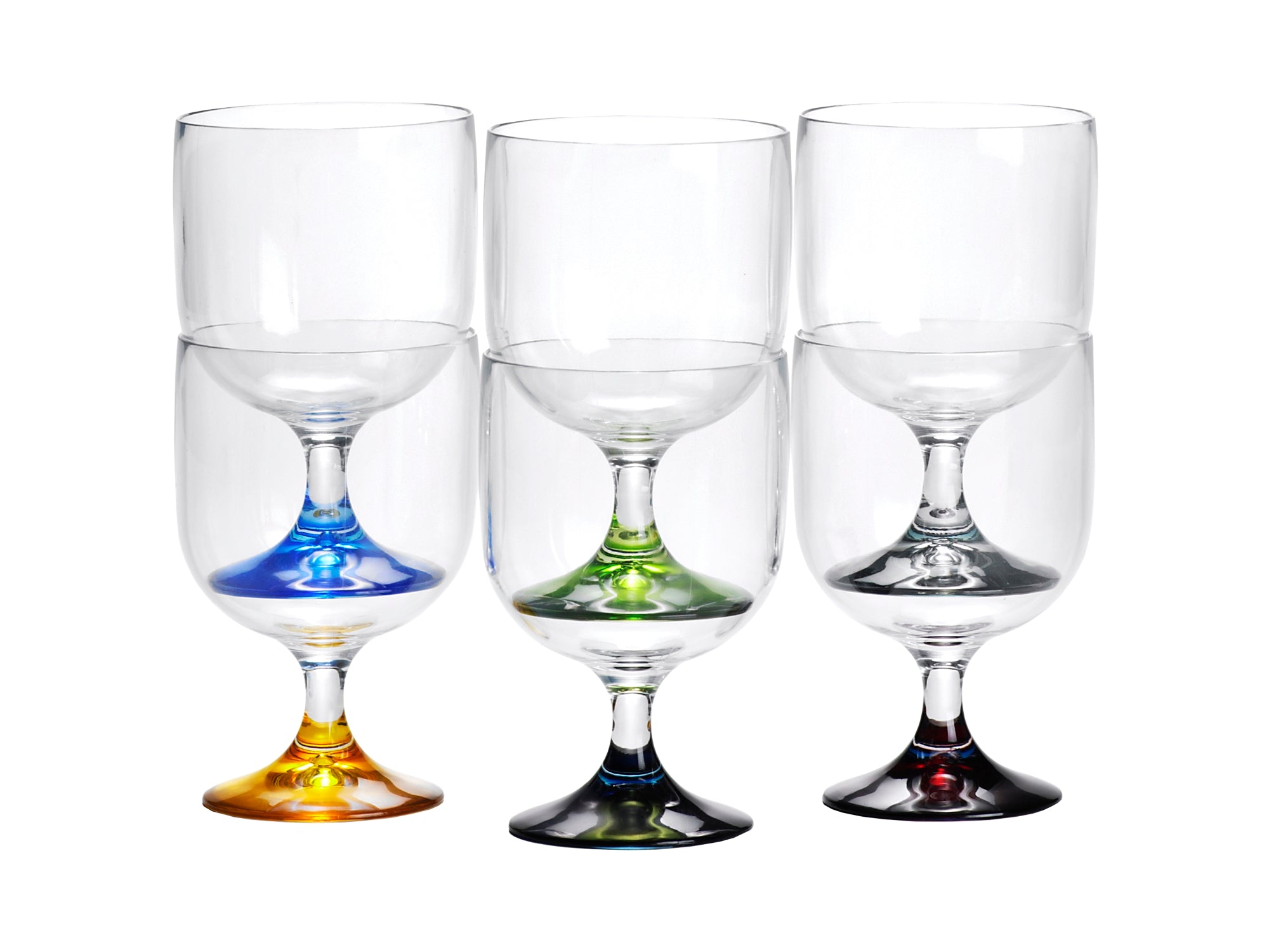 Party Stacking Wine Cup Colors Base (Set of 6) - FO4082