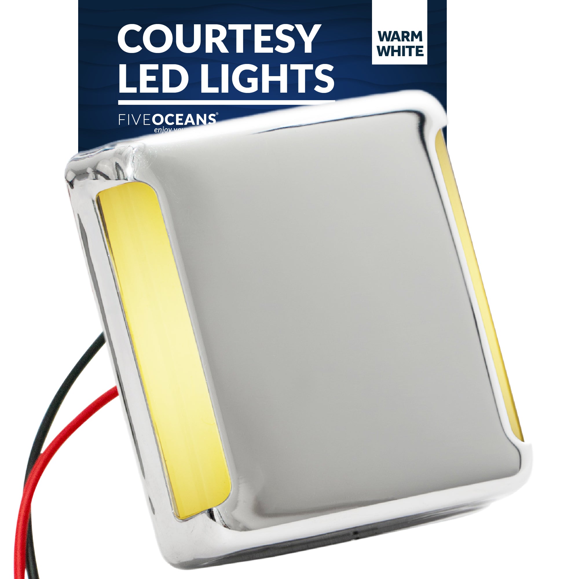 LED Courtesy Companion Way Light, Square, Warm White - FO4457