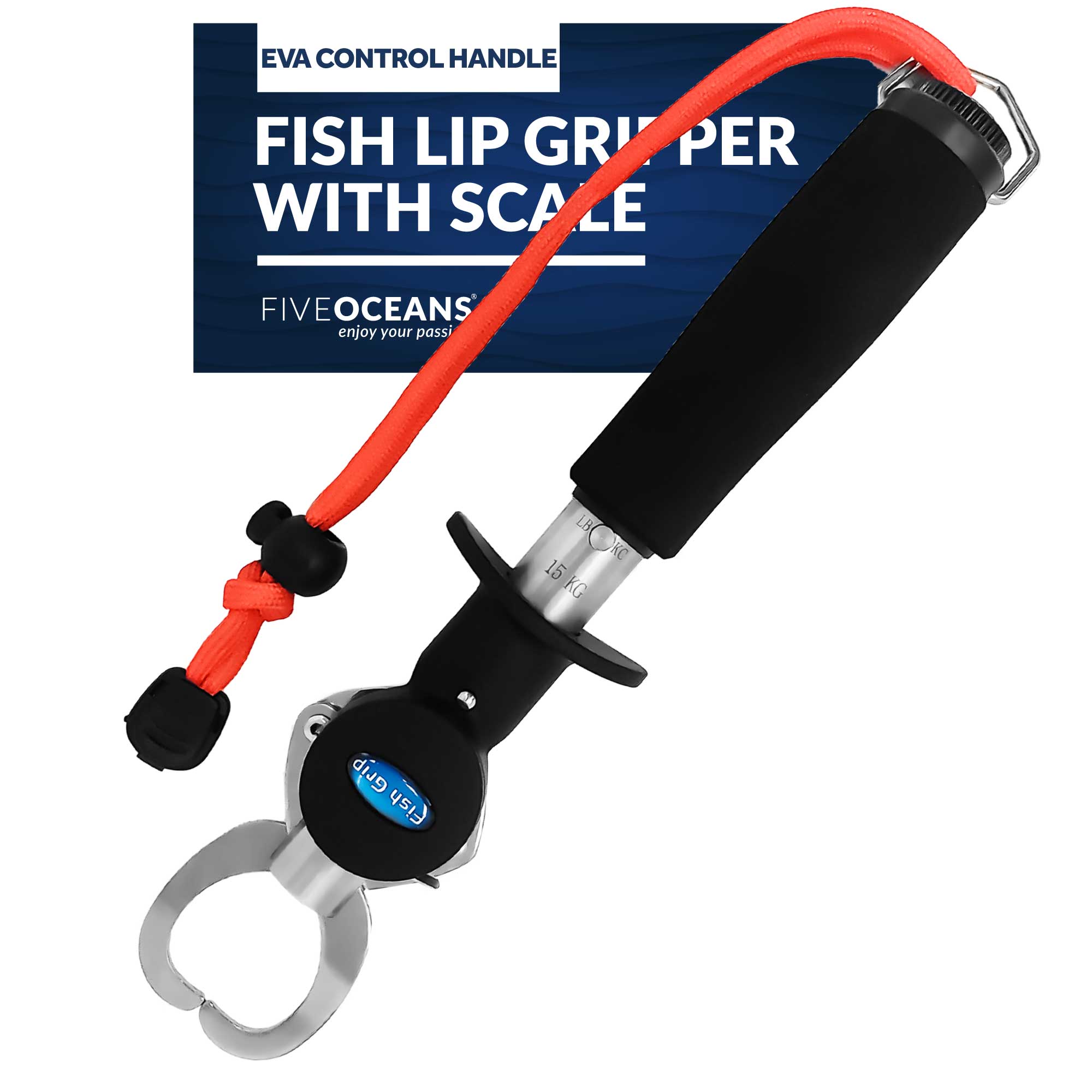 Stainless Steel Fish Lip Gripper with Scale and EVA Control Handle F