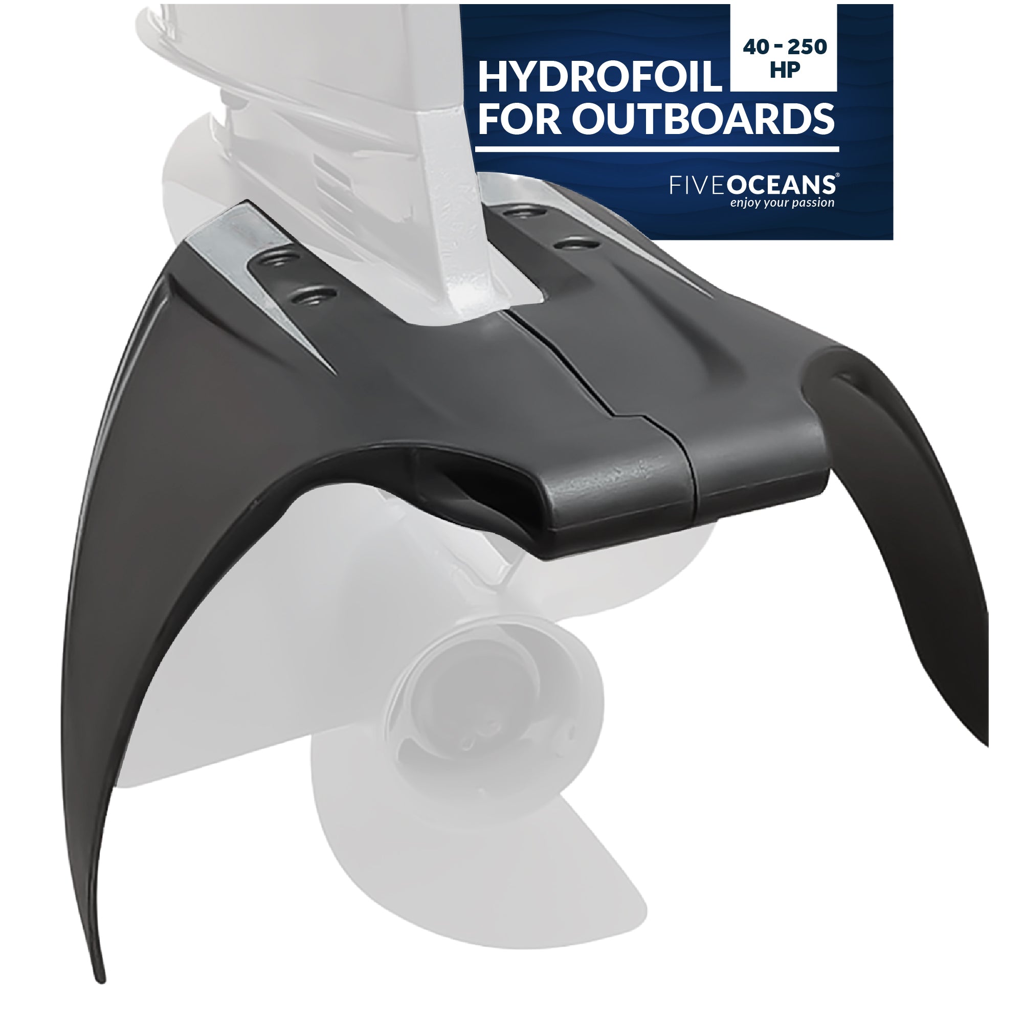 Hydrofoil, Hydrofoil for Outboard Motor,  40-250HP, Black - FO4469