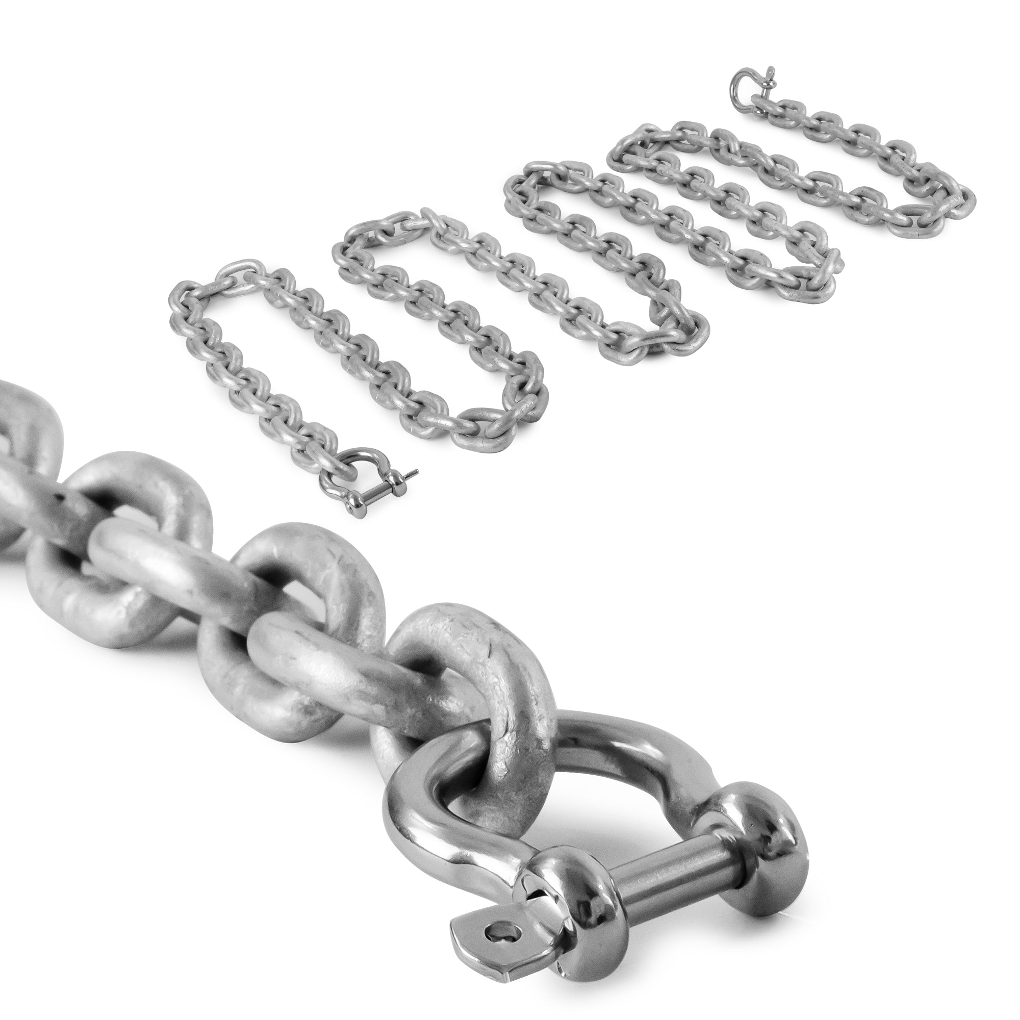 Boat Anchor Lead Chain with Shackles, 5/16" x 10', HTG4 Galvanized Steel - FO4490-G10