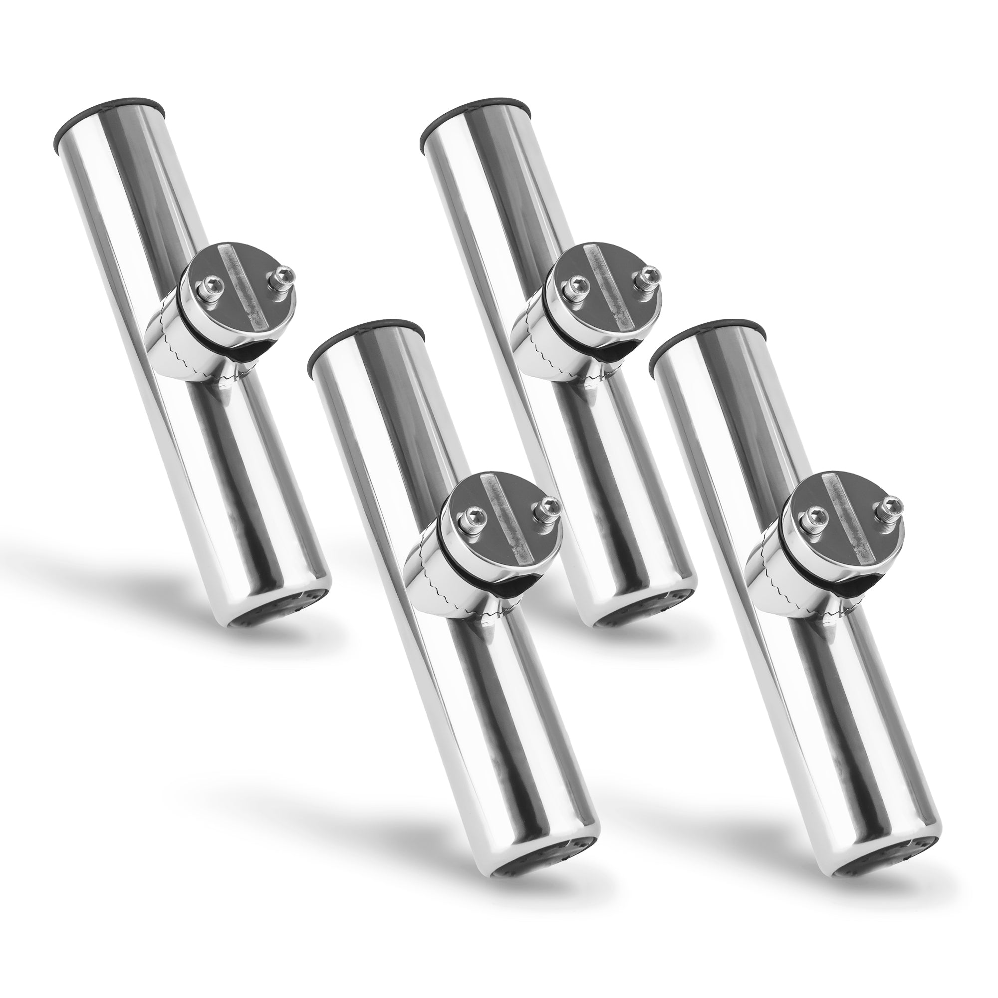 Clamp-on Fishing Rod Holder, Stainless Steel 4-Pack - FO4499-M4