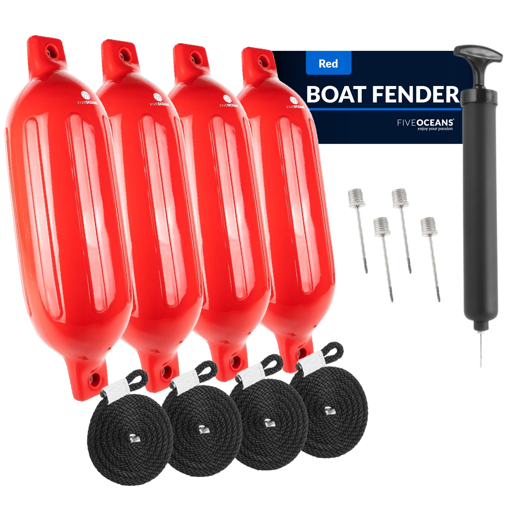 red boat fenders boat bumpers for docking 4 pack