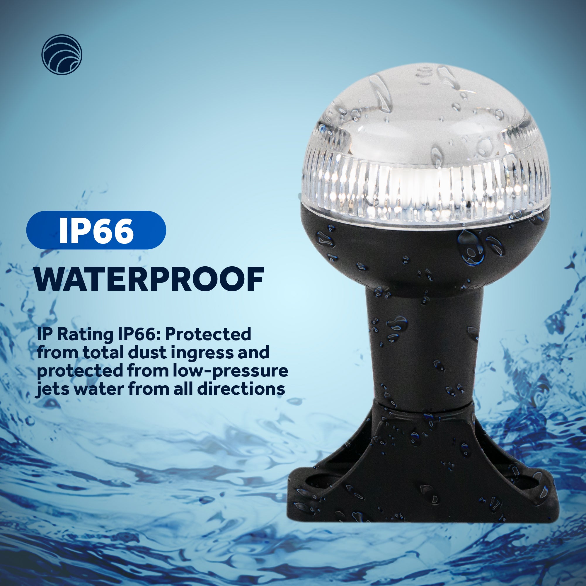LED Anchor Navigation Light, 4" Fixed Mount, 2NM - FO4592